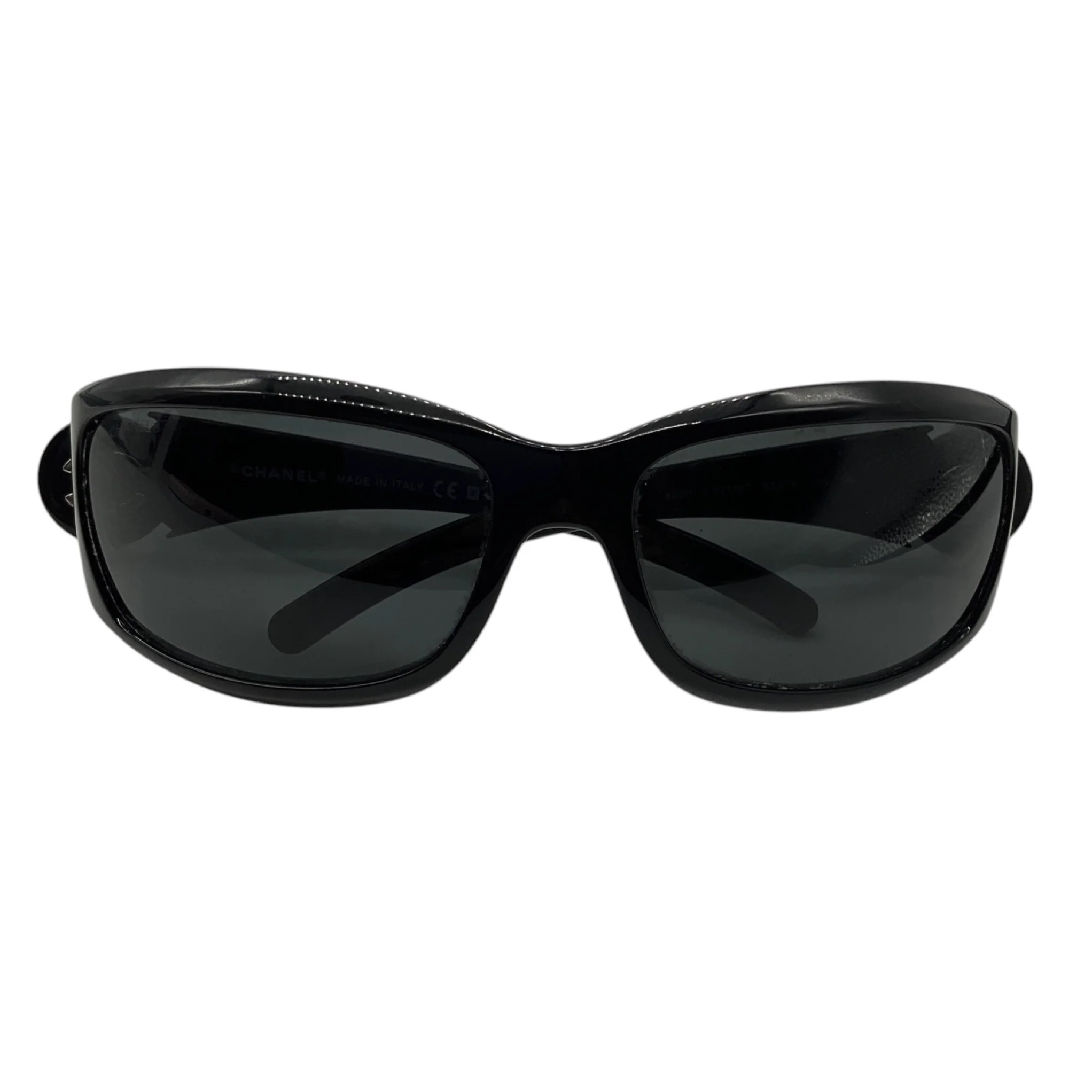 Chanel Black / Silver CC Logo Acetate Frame Sunglasses