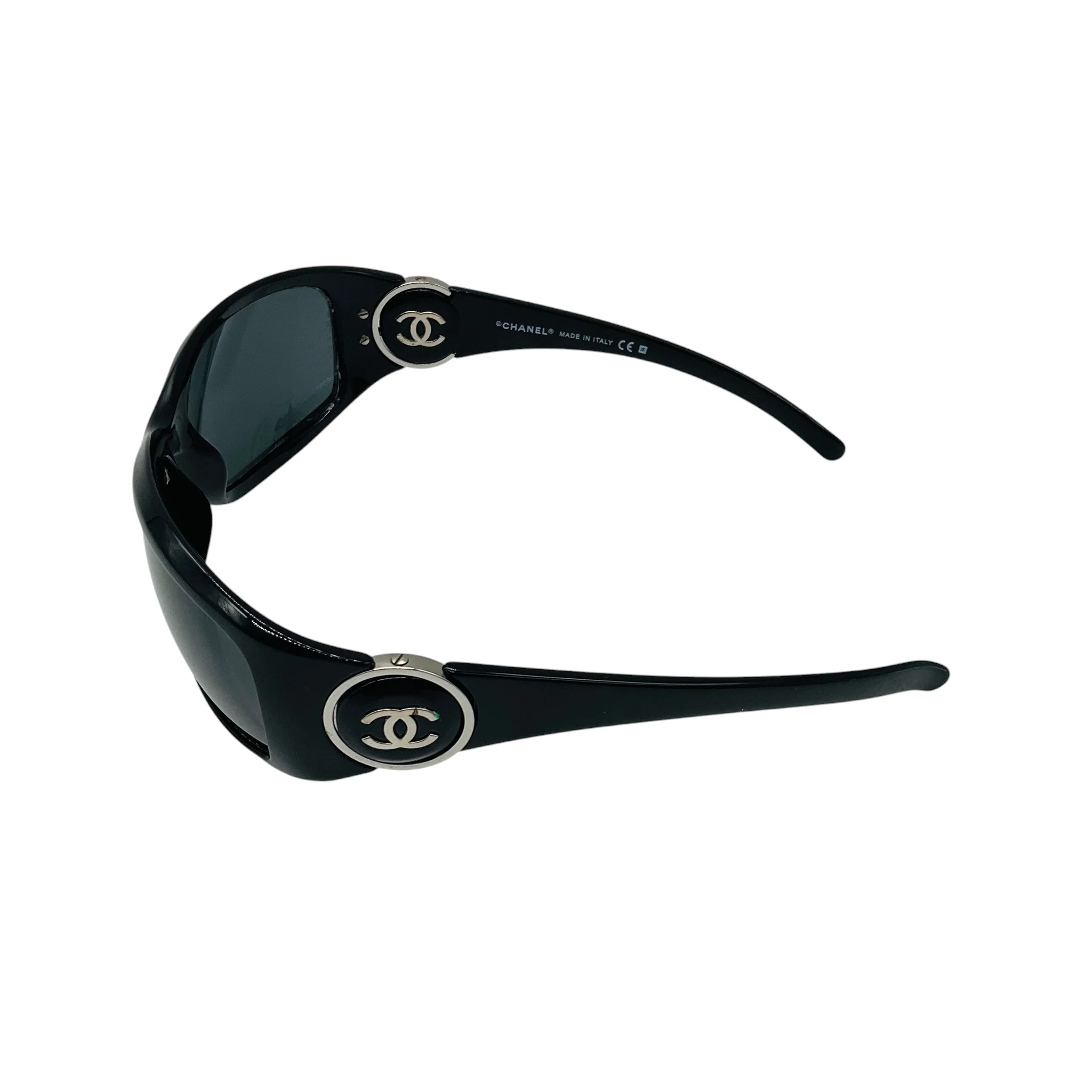 Chanel Black / Silver CC Logo Acetate Frame Sunglasses - Image 5