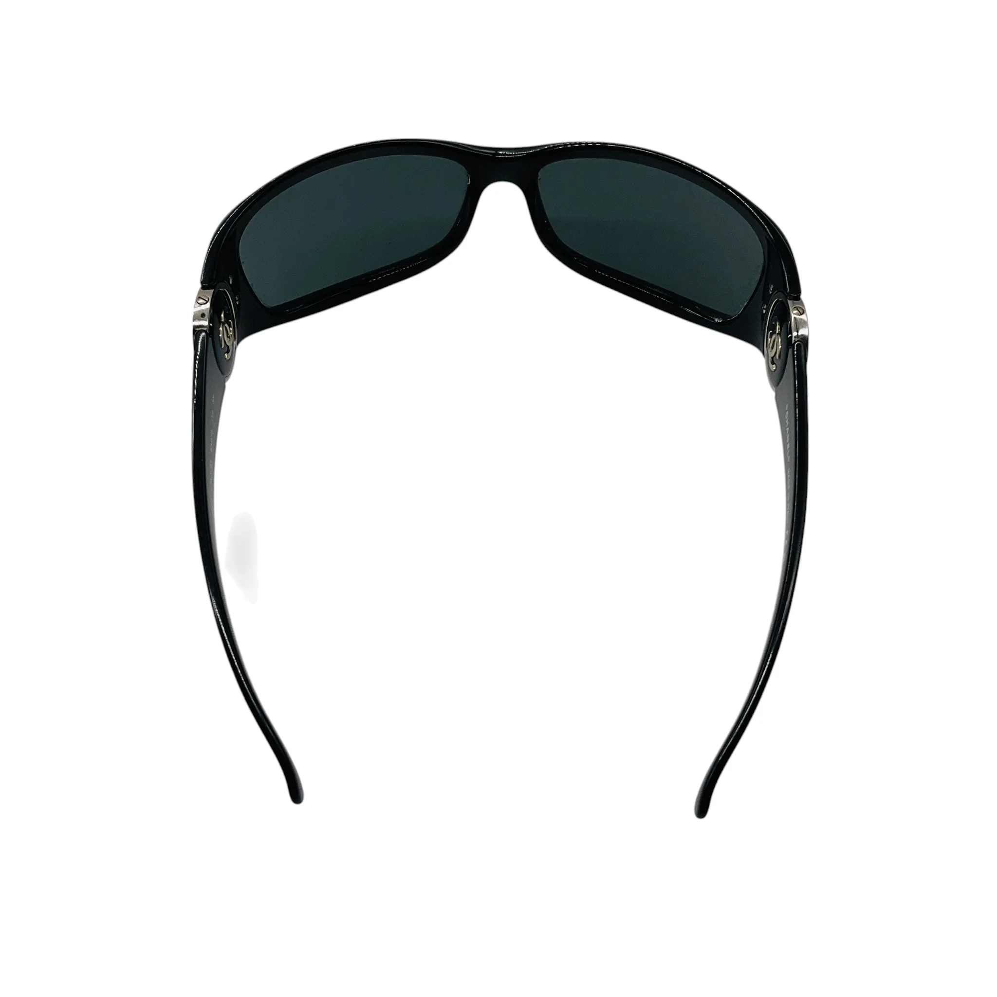 Chanel Black / Silver CC Logo Acetate Frame Sunglasses - Image 6