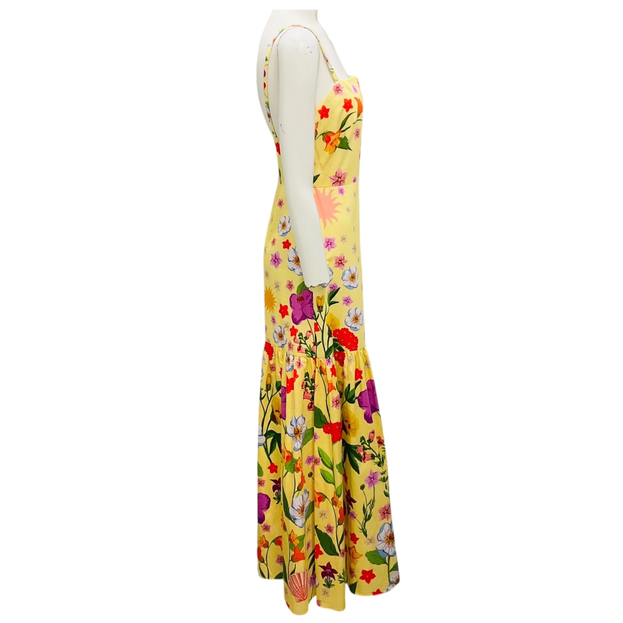Borgo de Nor Terrazo Flower Yellow Cordiela Cotton Dress - Image 2