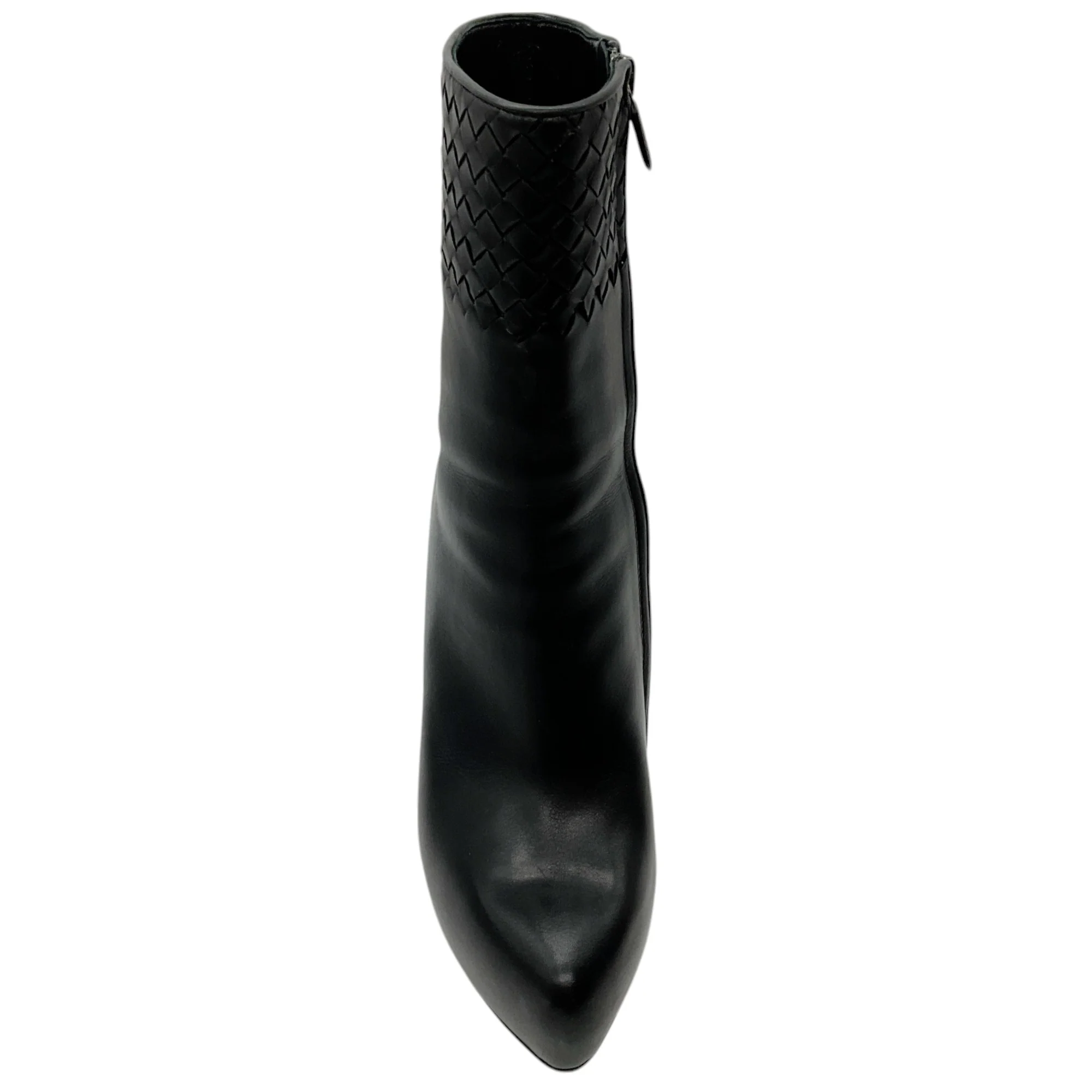 Bottega Veneta Black Leather New VIP Intrecciato Platform Booties - Image 4