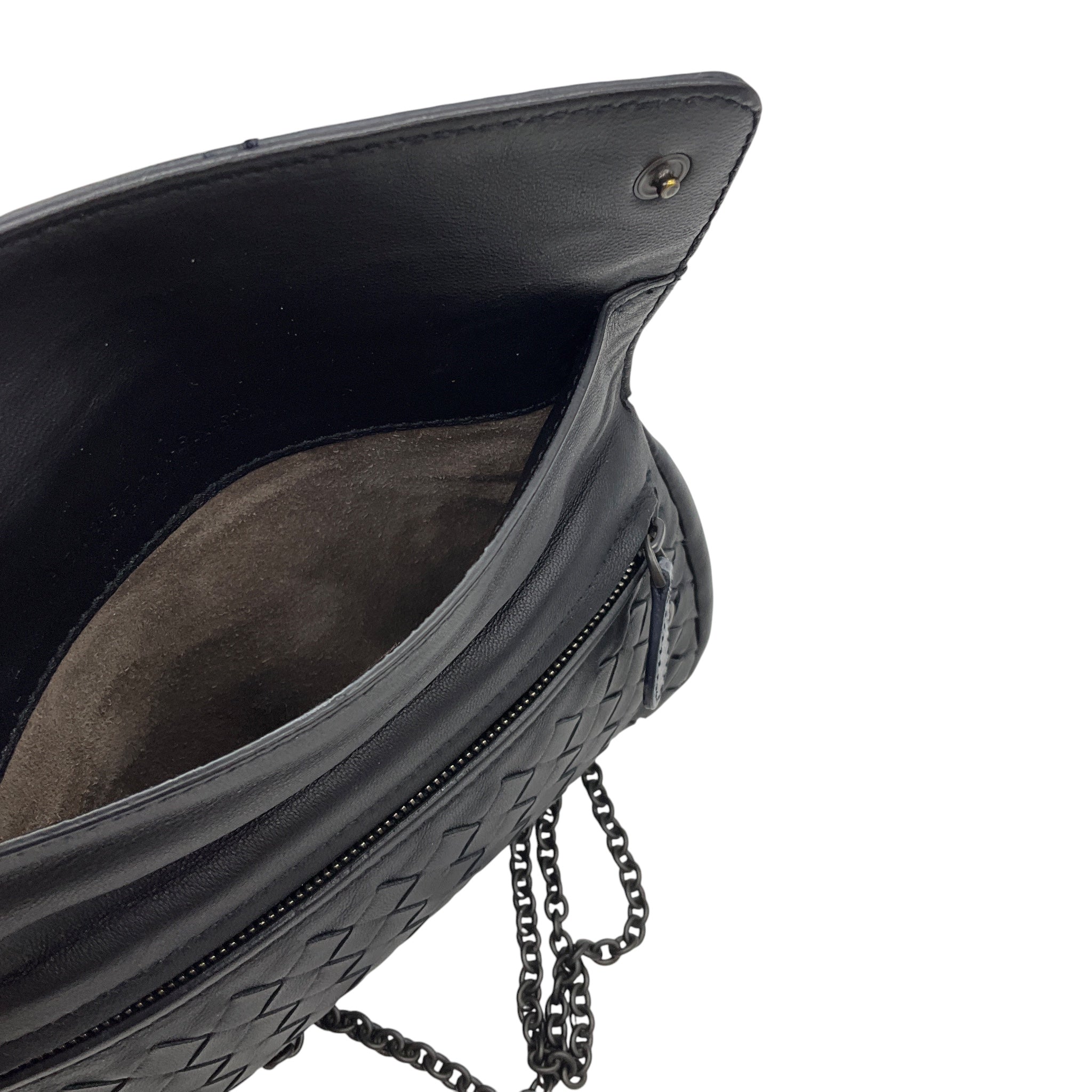 Bottega Veneta Black Snakeksin Trimmed Intrecciato Leather Crossbody Mini Bag - Image 12