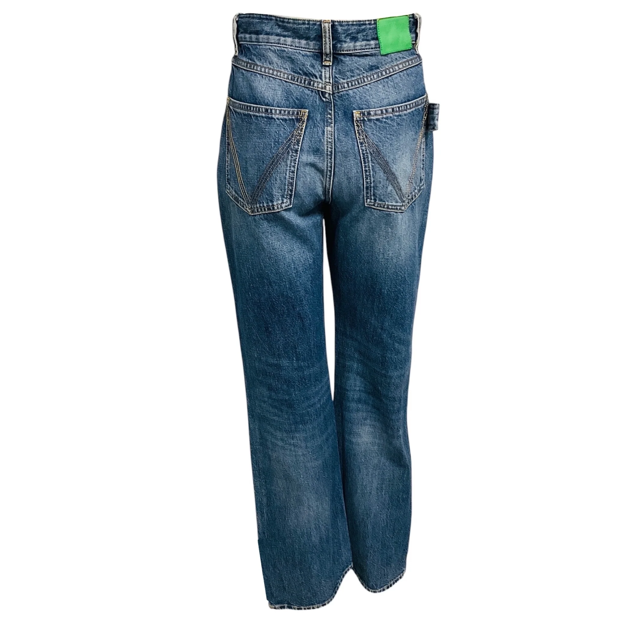 Bottega Veneta Blue Original Medium Wash Indigo Straight Leg Denim Jeans - Image 3