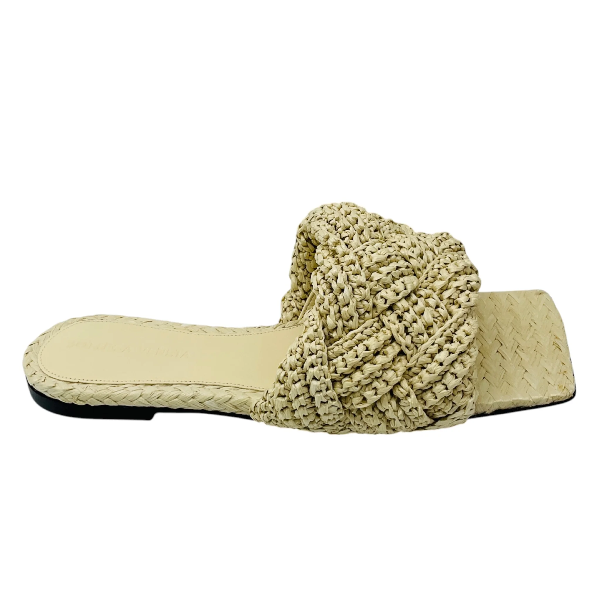 Bottega Veneta Natural Maxi Tubolare Intreccio Raffia Lido Sandal - Image 2