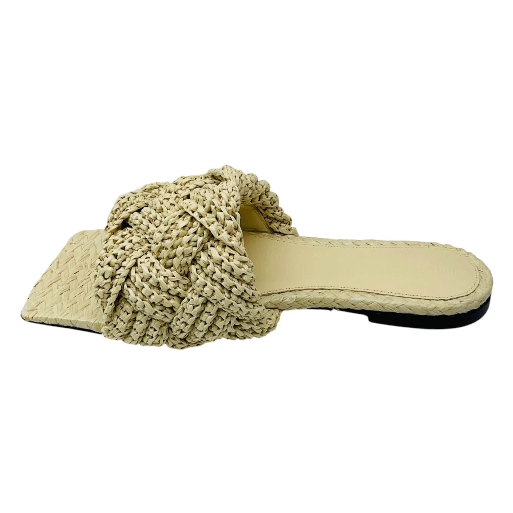 Bottega Veneta Natural Maxi Tubolare Intreccio Raffia Lido Sandal - Image 3