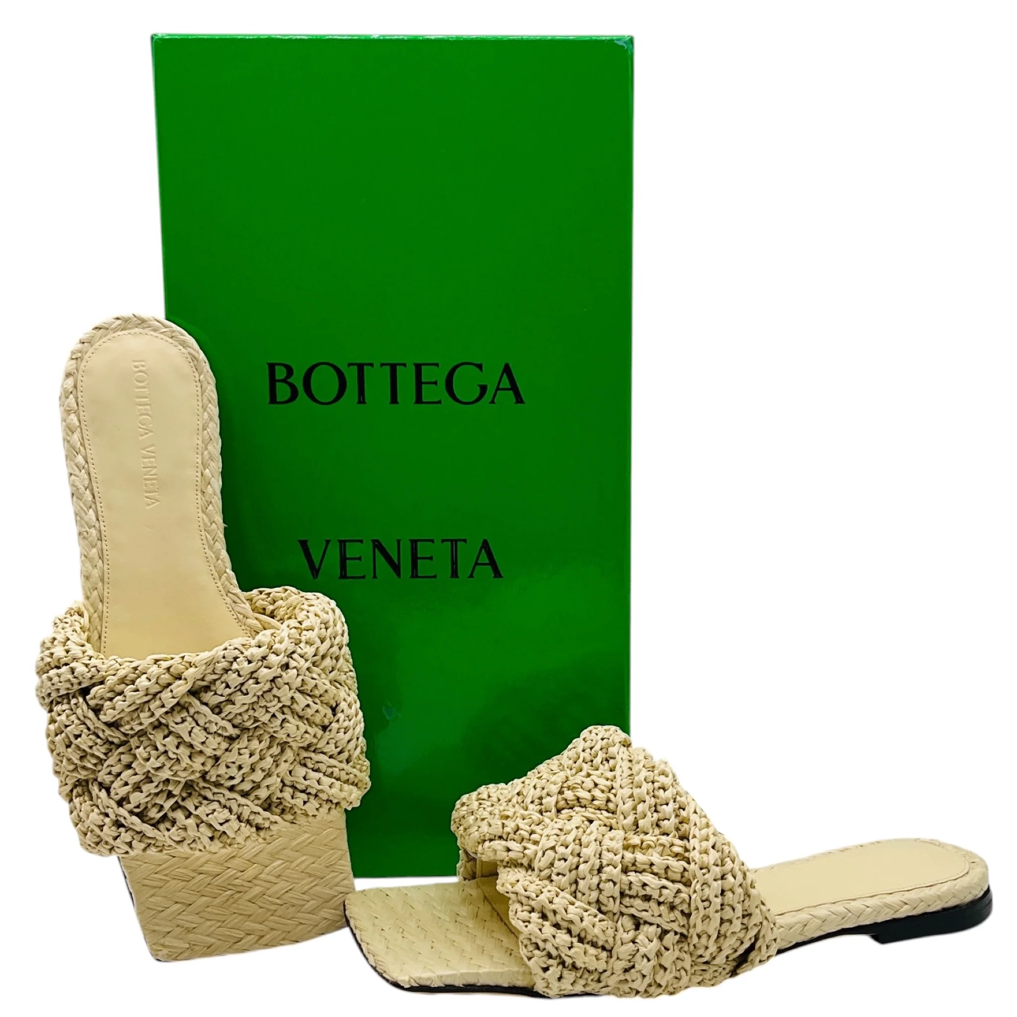 Bottega Veneta Natural Maxi Tubolare Intreccio Raffia Lido Sandal - Image 7
