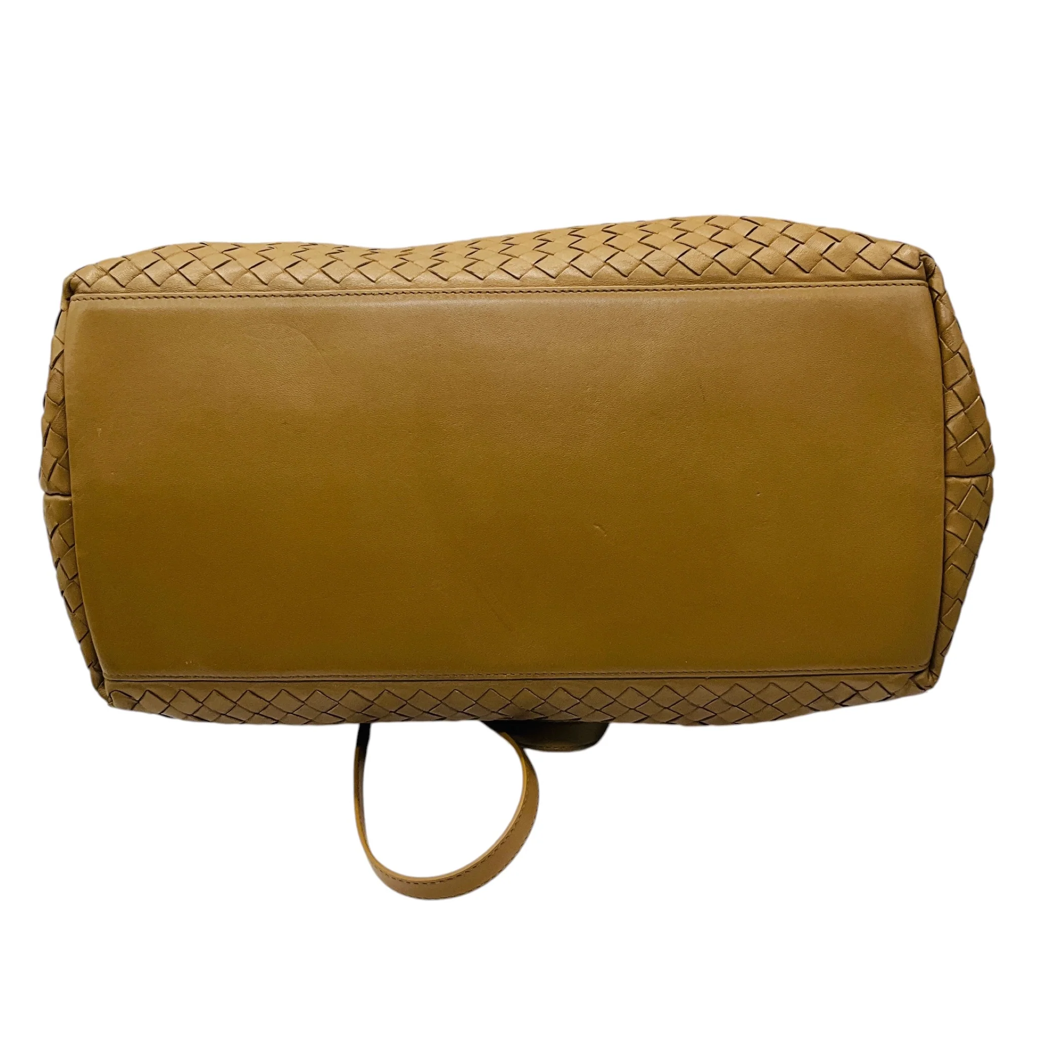 Bottega Veneta Tan Intrecciato Woven Leather Double Top Handle Tote Handbag with Shoulder Strap - Image 4