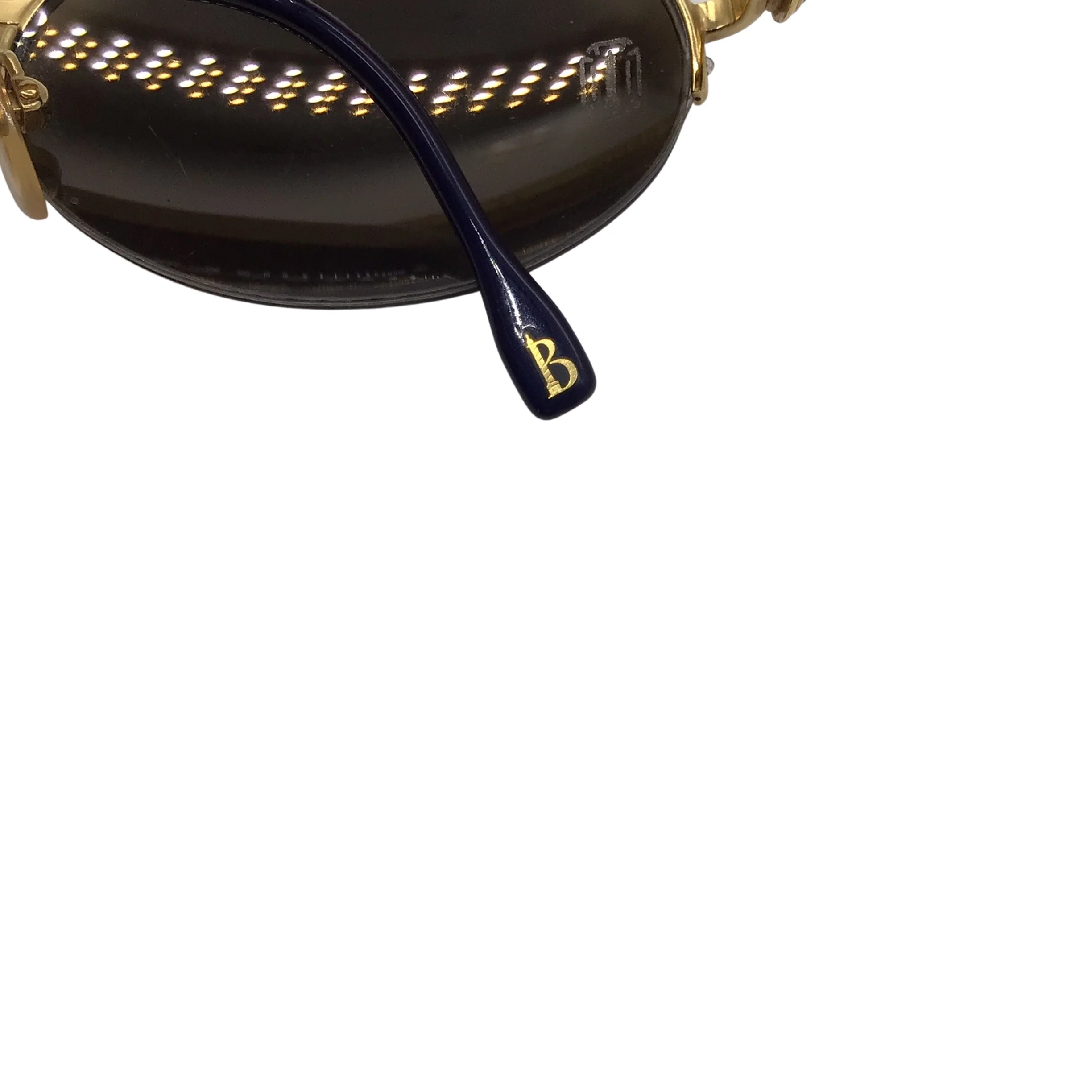 Boucheron Blue Vintage 1990s Retro Round Lens Gold Plated Sunglasses - Image 7
