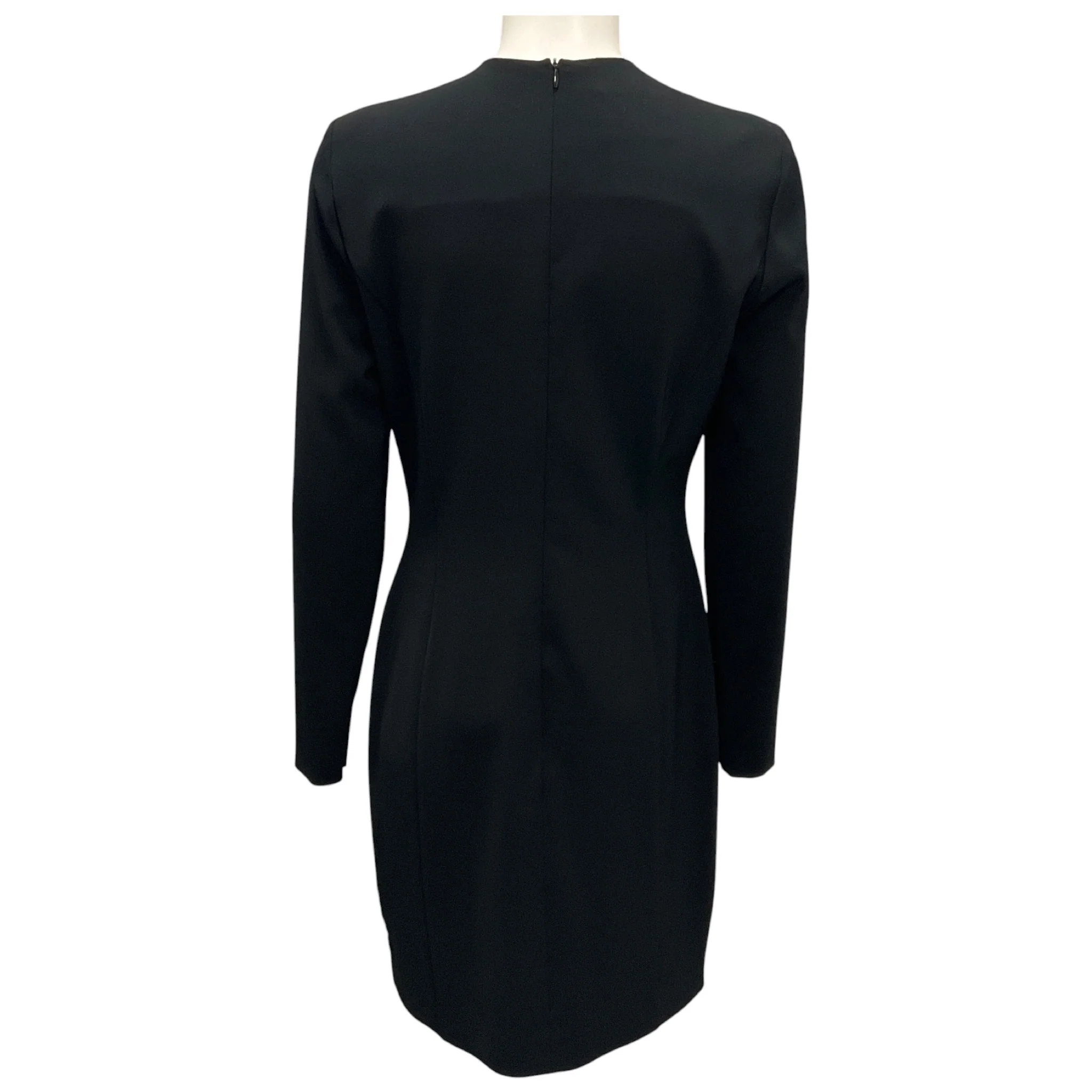 Boutique Moschino Black / Silver Grommet Detail Long Sleeved Crepe Dress - Image 3