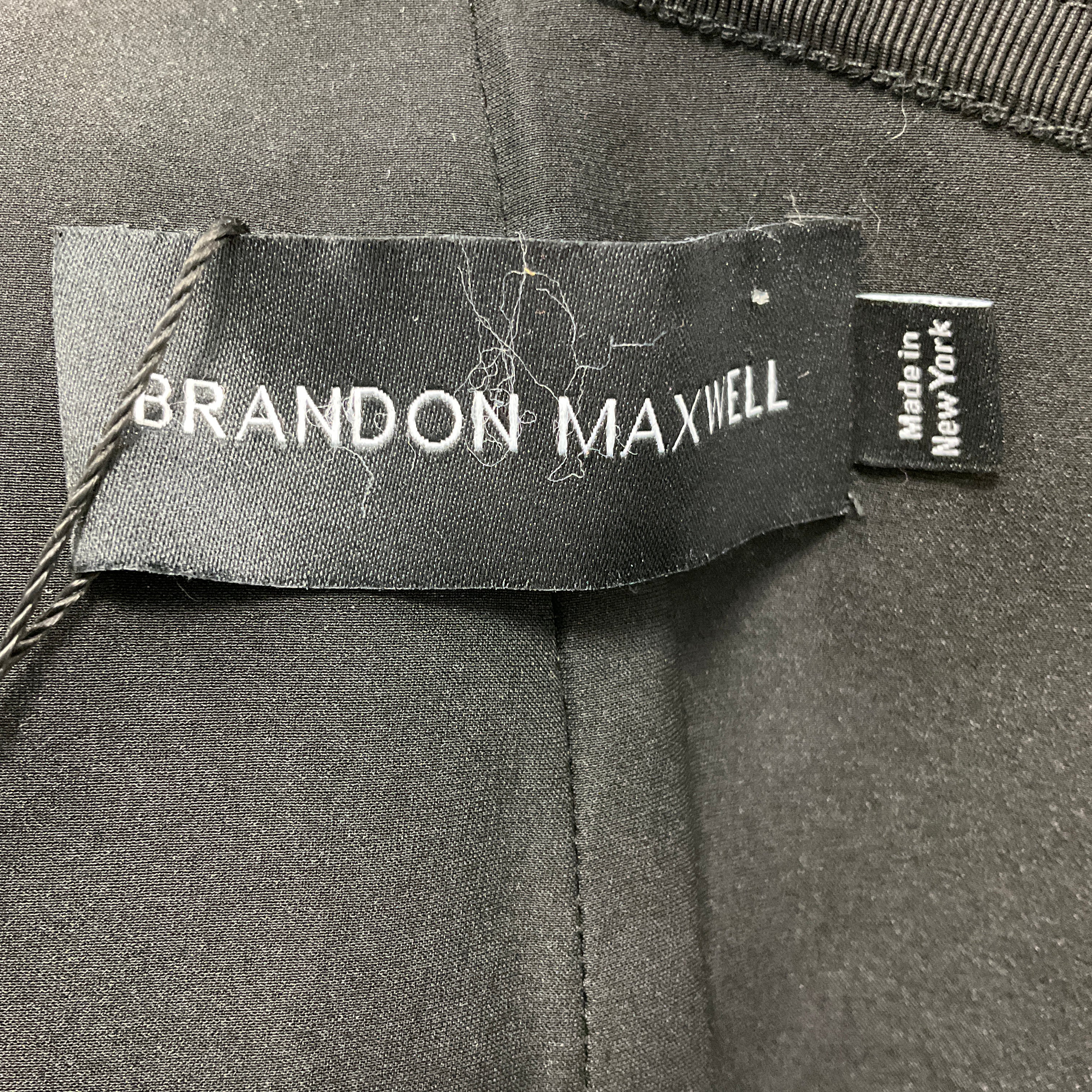 Brandon Maxwell Black One Shoulder Nappa Lamb Leather Top - Image 4