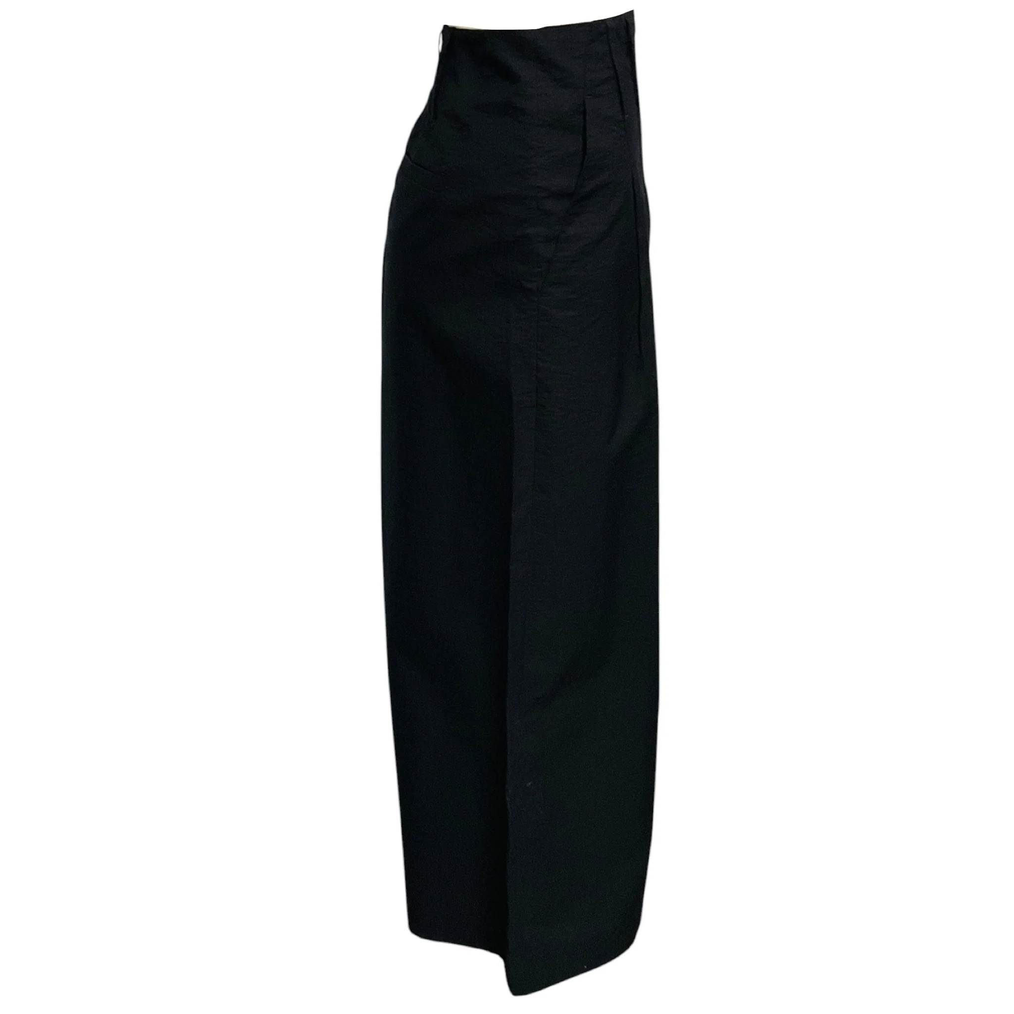Brunello Cucinelli Black Wide Leg Cotton and Nylon Pants / Trousers - Image 2