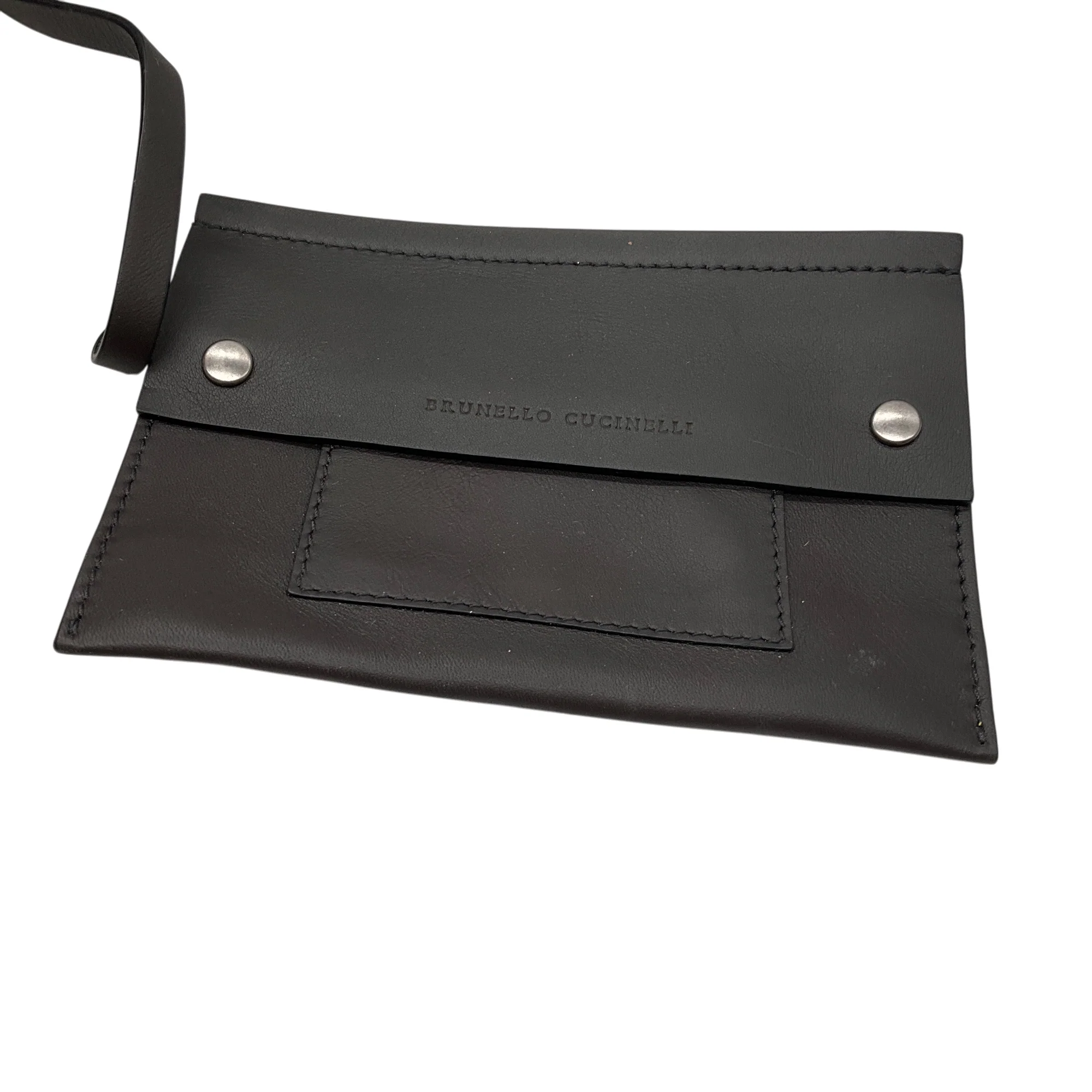 Brunello Cucinelli Charcoal Grey Monili Bead Embellished Leather Handbag - Image 13