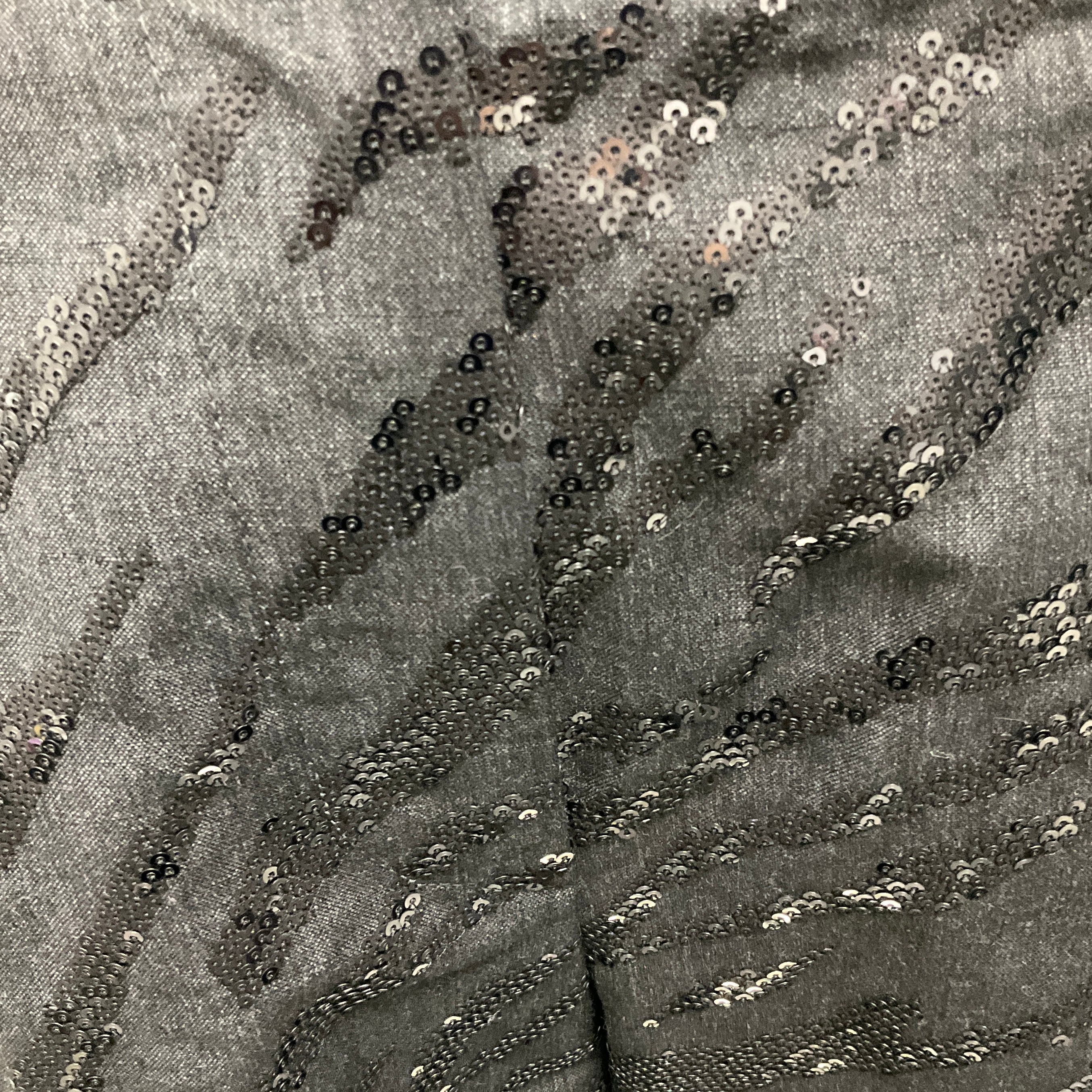 Brunello Cucinelli Charcoal Grey Sequined Wool Pants - Image 6