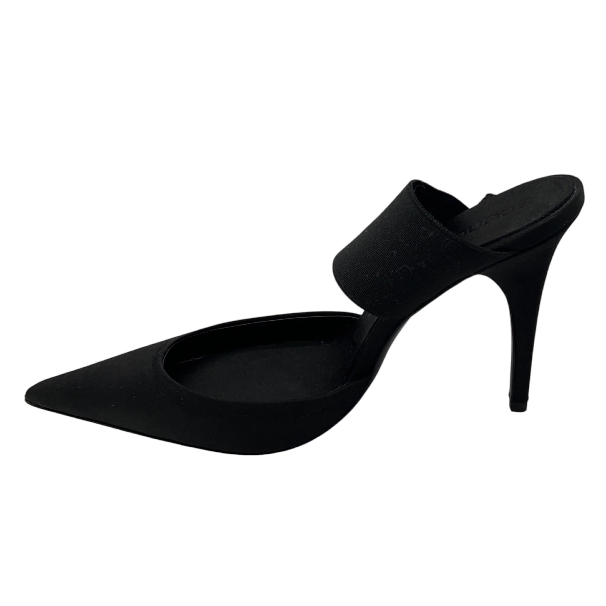 Bruno Frisoni Black Elastic Band Satin Mules - Image 3