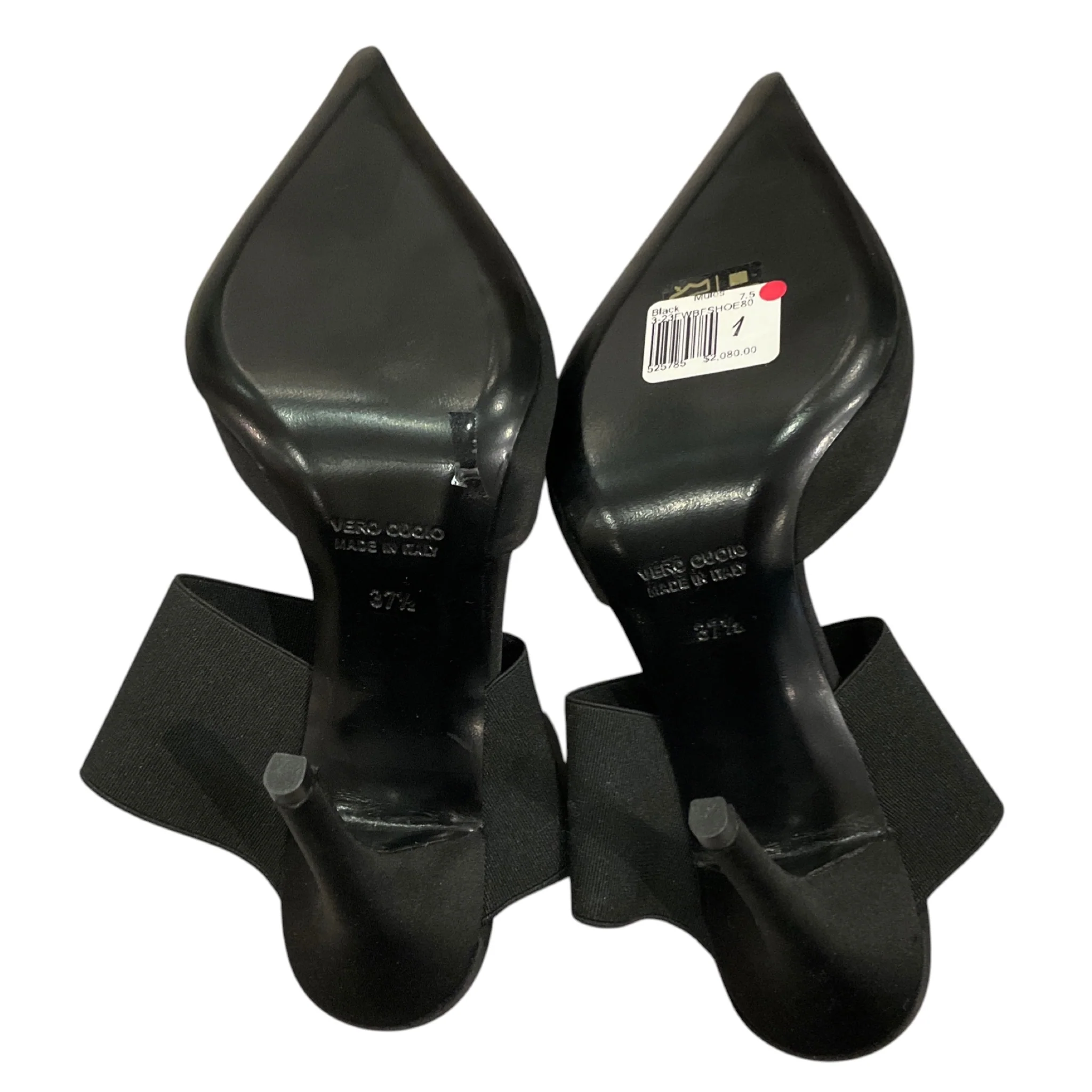 Bruno Frisoni Black Elastic Band Satin Mules - Image 7