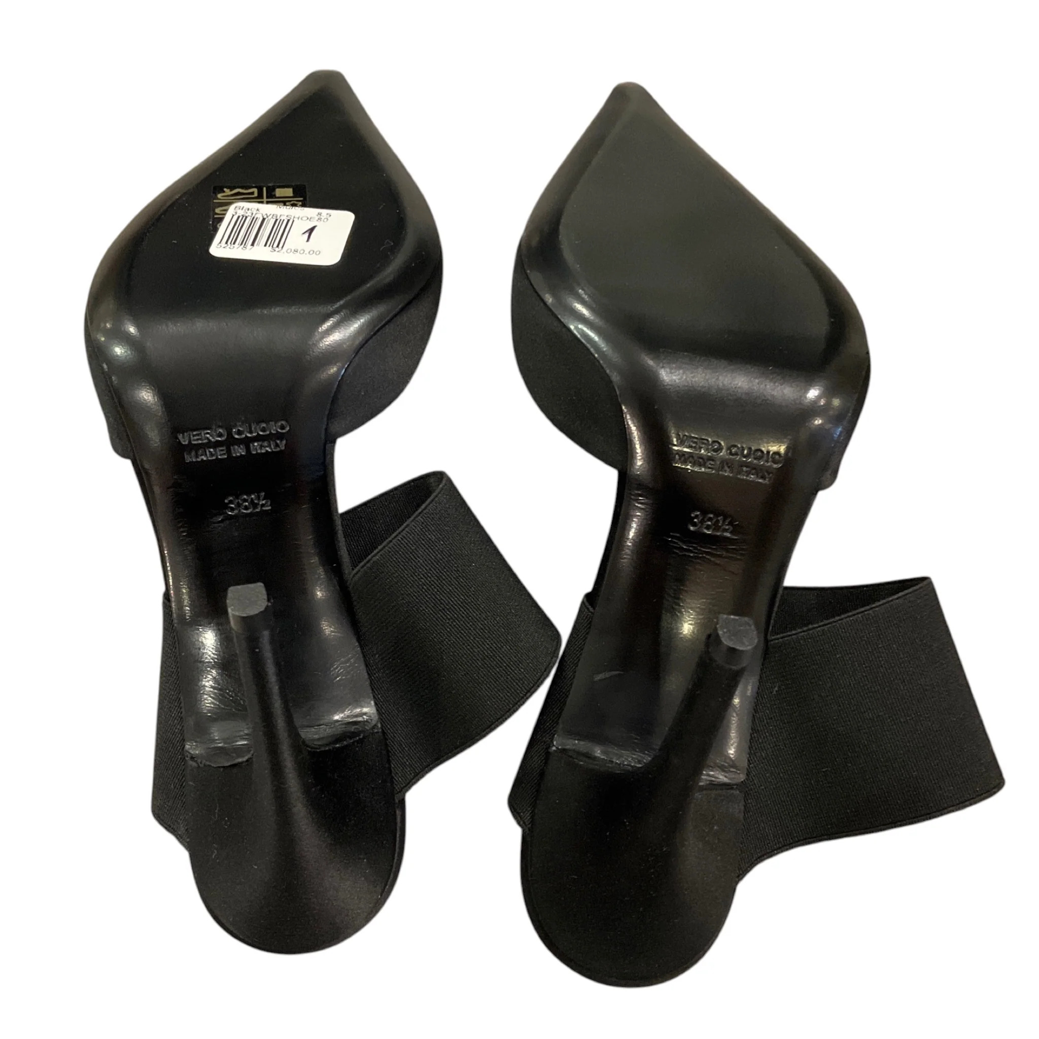 Bruno Frisoni Black Elastic Band Satin Mules - Image 9