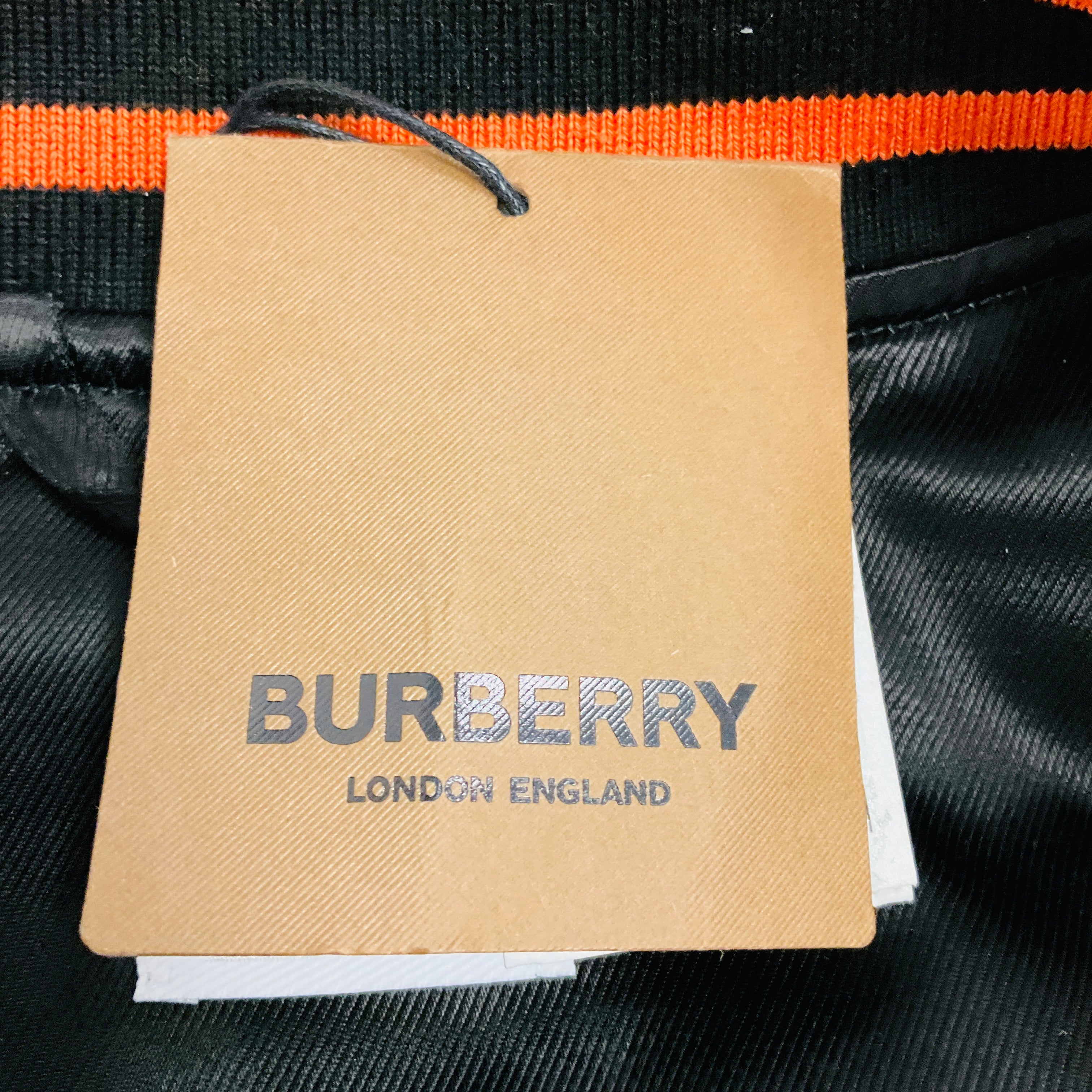 Burberry Men's Deep Orange Brookland Checkerboard Bomber Jacket - Image 5