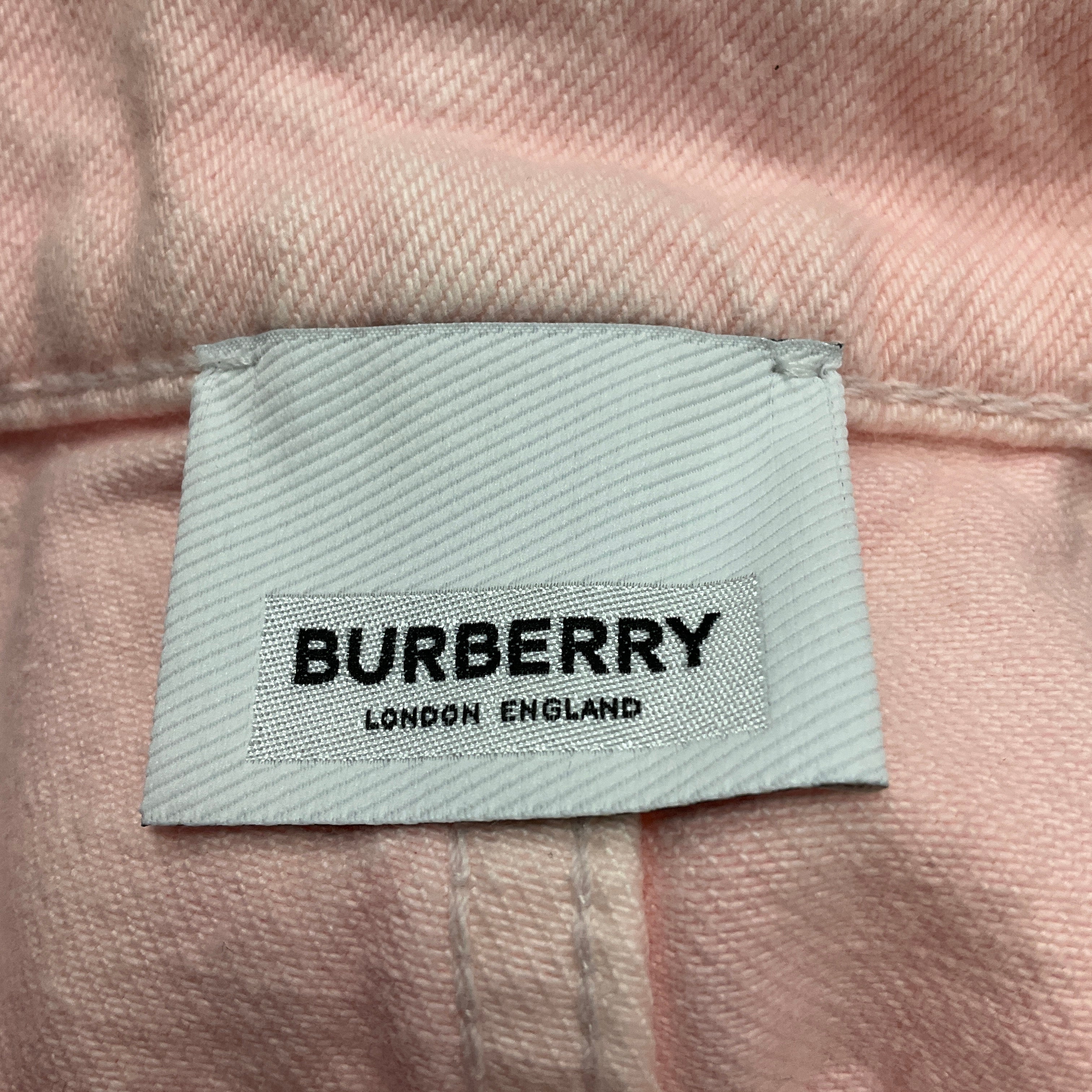 Burberry Pale Pink Logo Patch Flared Cotton Jeans - Image 4