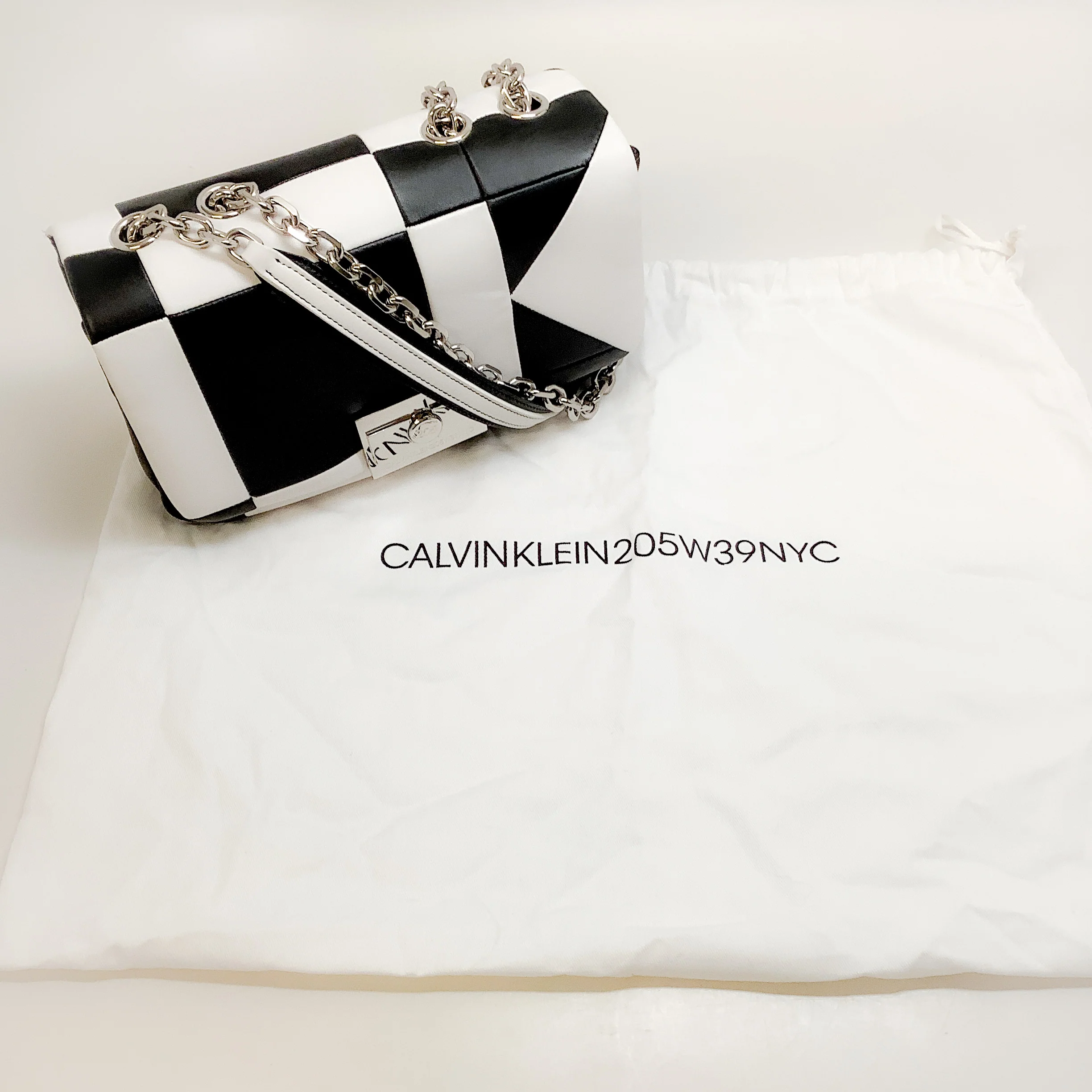 Calvin Klein 205W39NYC Black / White Billie Flap Bag - Image 7