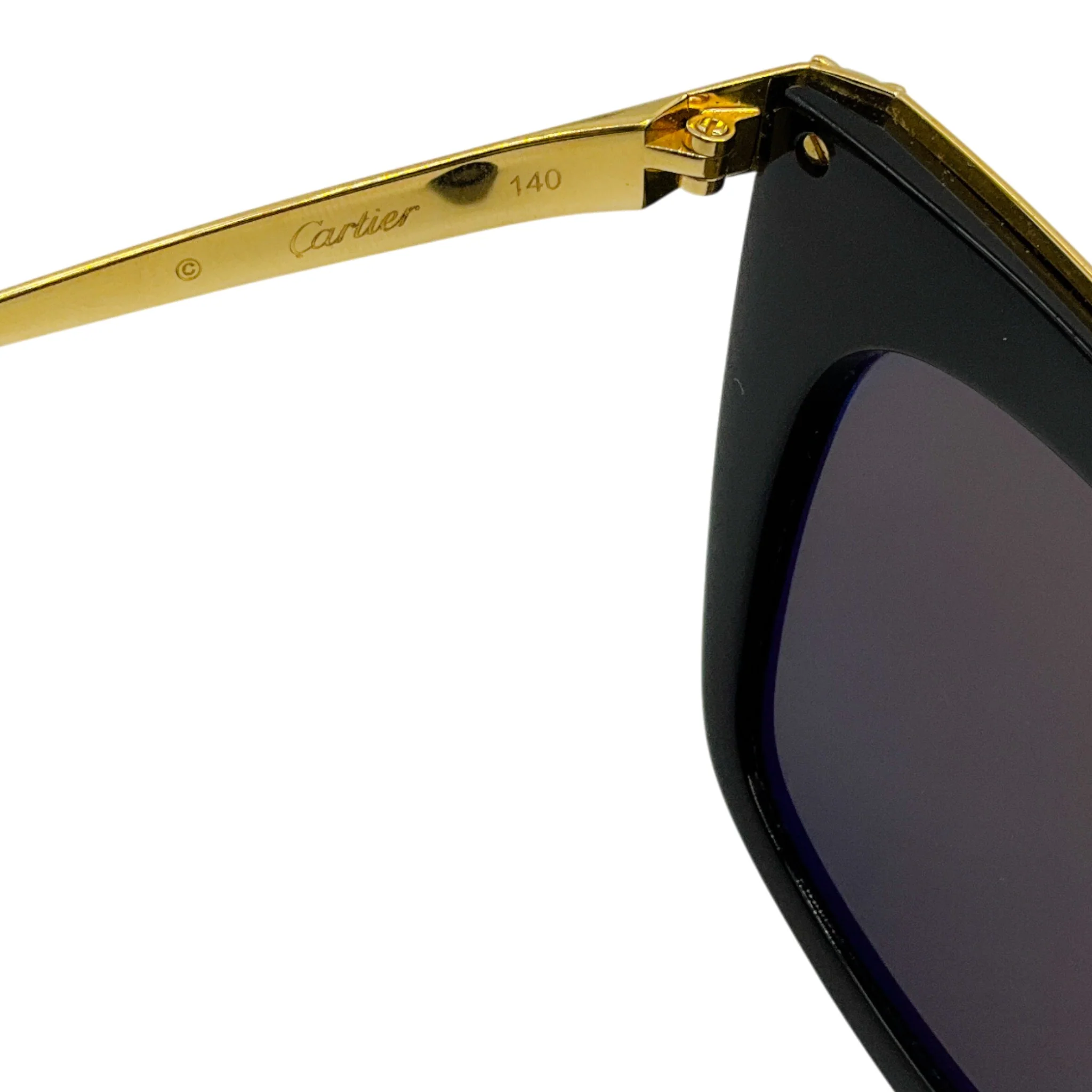 Cartier Black / Gold Panthère Light 55MM Round Sunglasses - Image 5