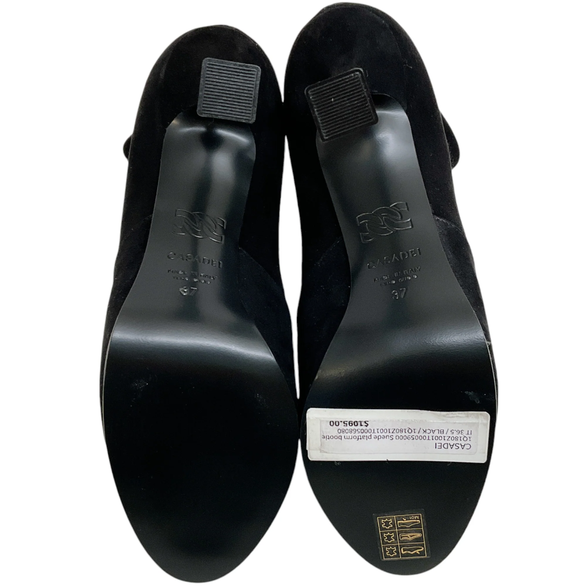 Casadei Black Suede Platform Booties - Image 7