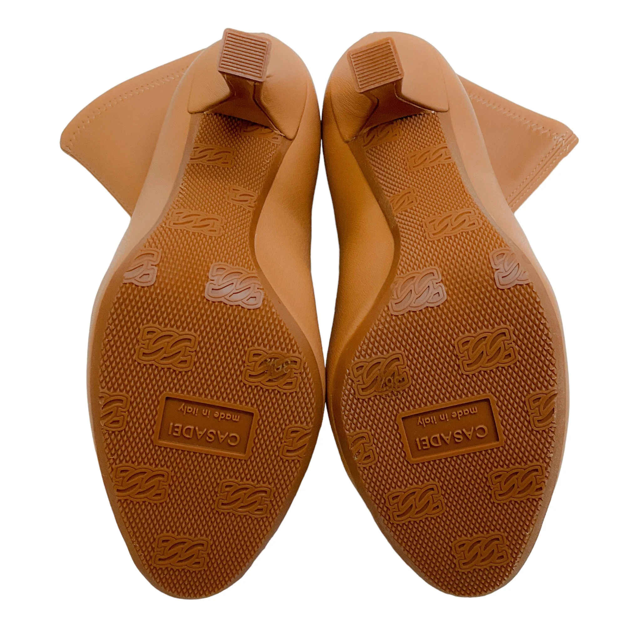 Casadei Camel Leather Sock Booties - Image 9