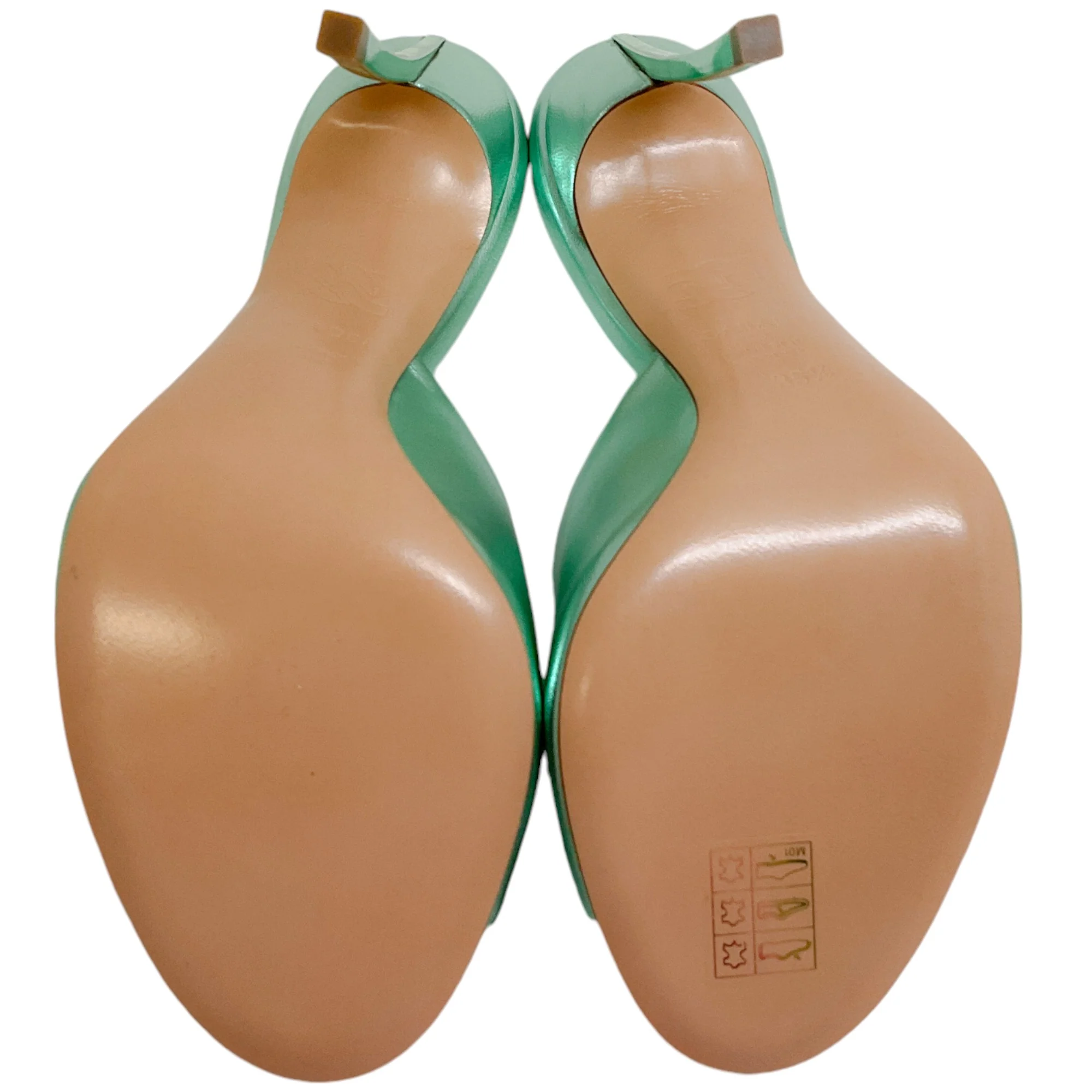 Casadei Flash Green Light Leather Blade Mules - Image 7
