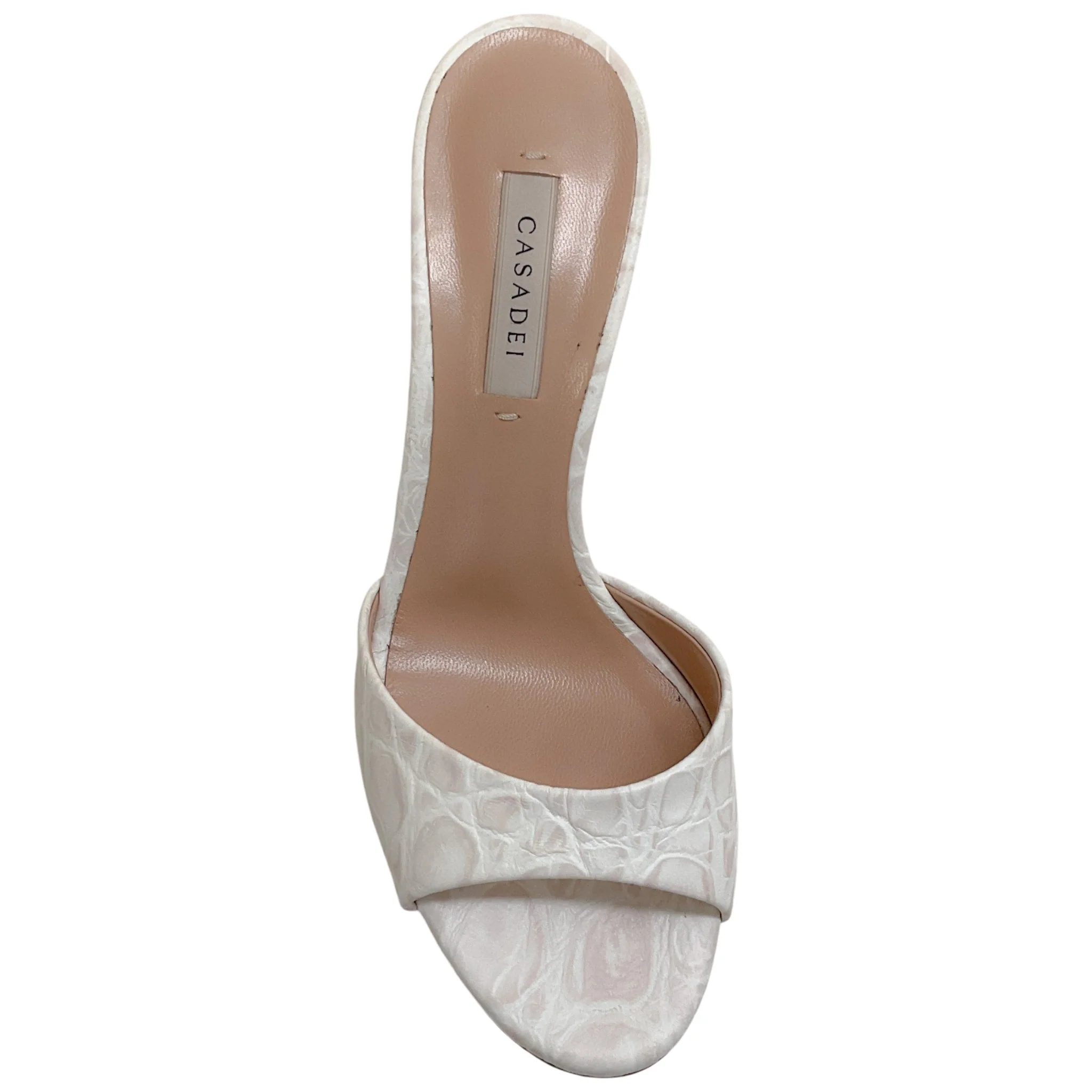Casadei Sand Leather Kroccobell Slide Sandals - Image 4