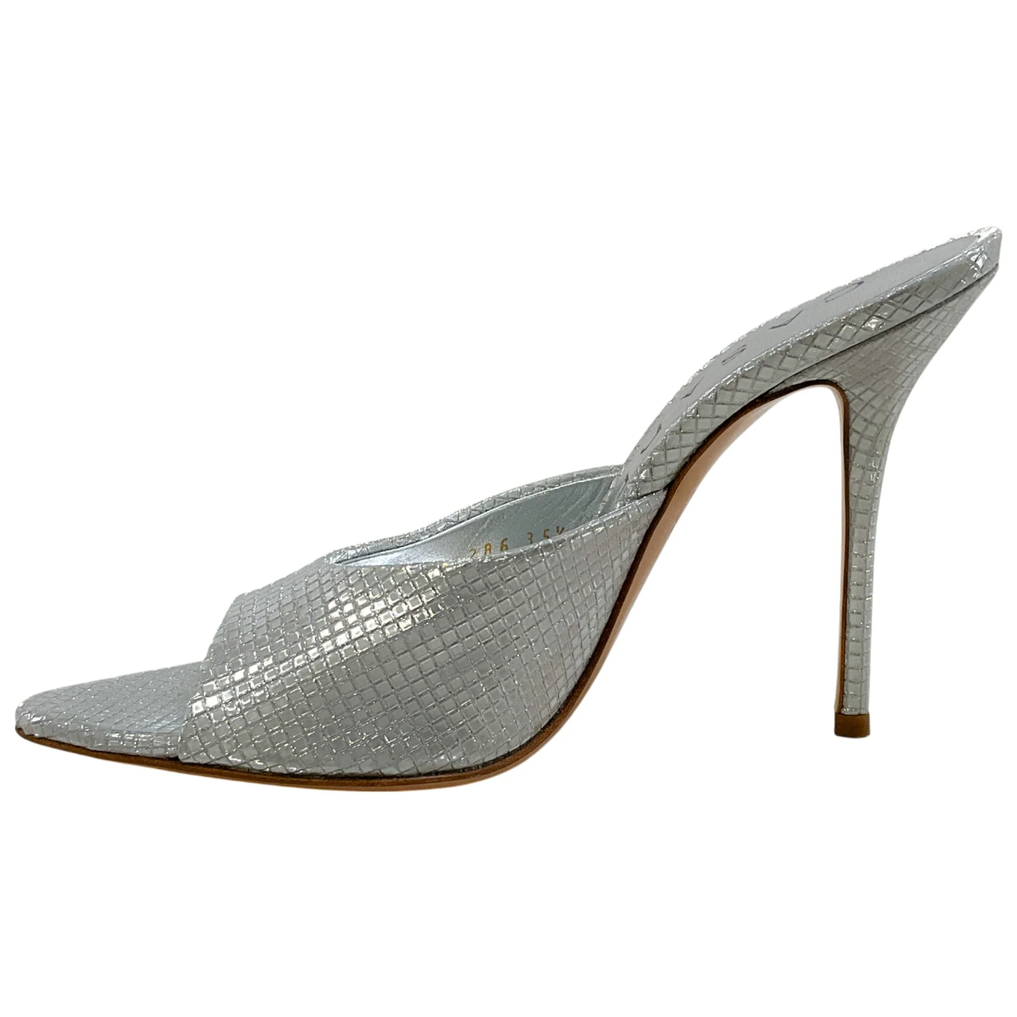 Casadei Silver Embossed Scarlet Diadema Sandals - Image 3