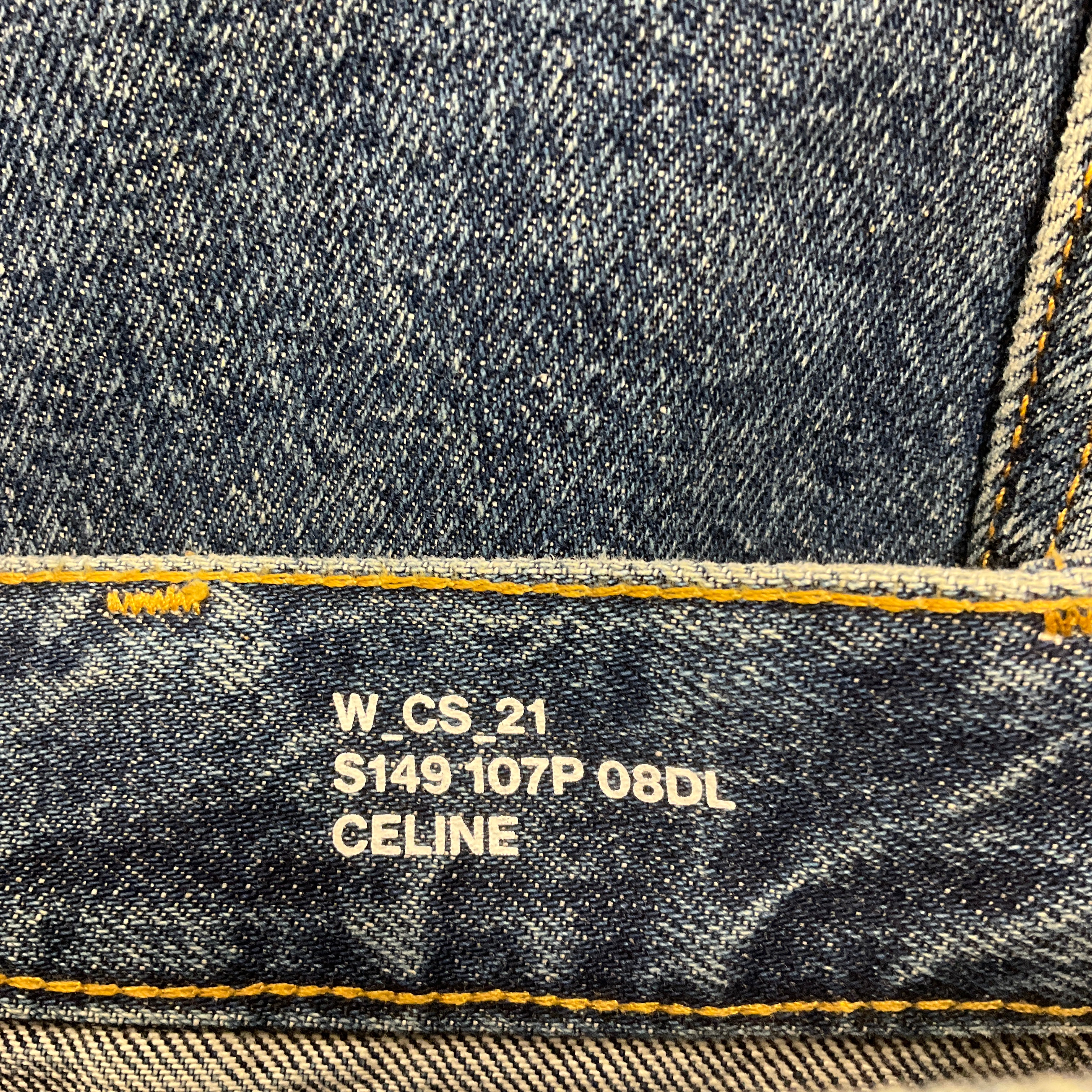 Celine Blue High Waisted Denim Midi Skirt - Image 4