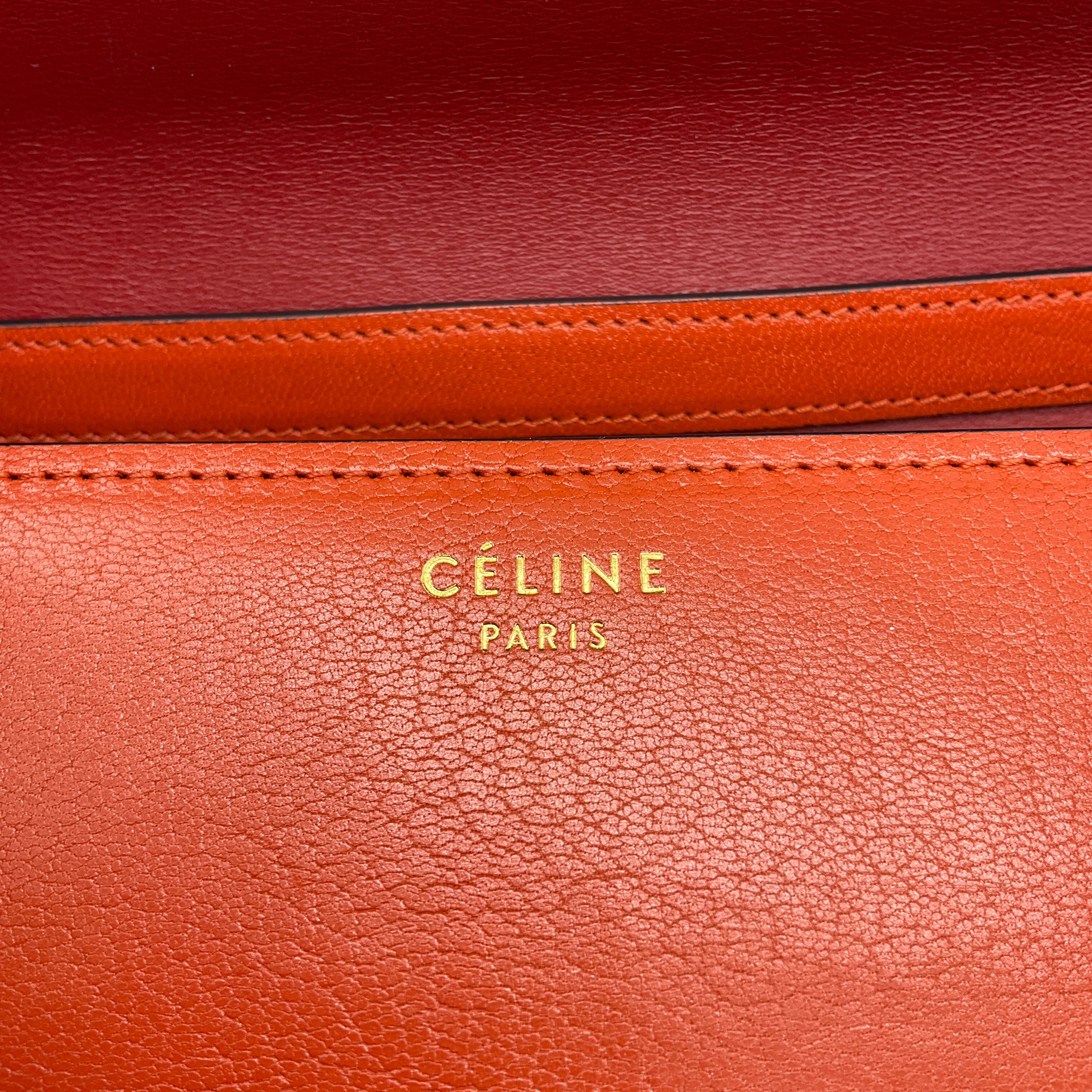 Celine Orange Classic Box Calfskin Leather Bag - Image 10