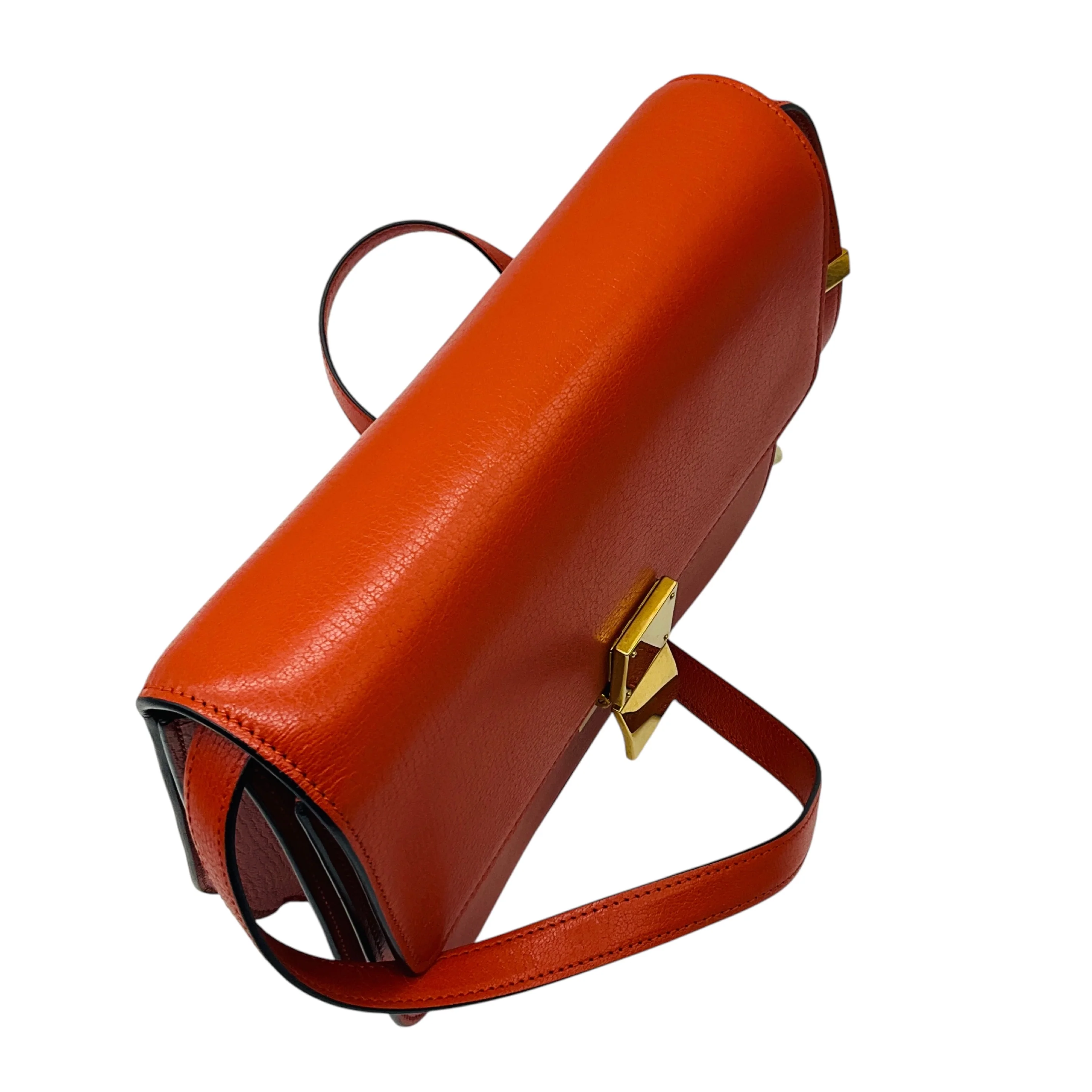 Celine Orange Classic Box Calfskin Leather Bag - Image 4
