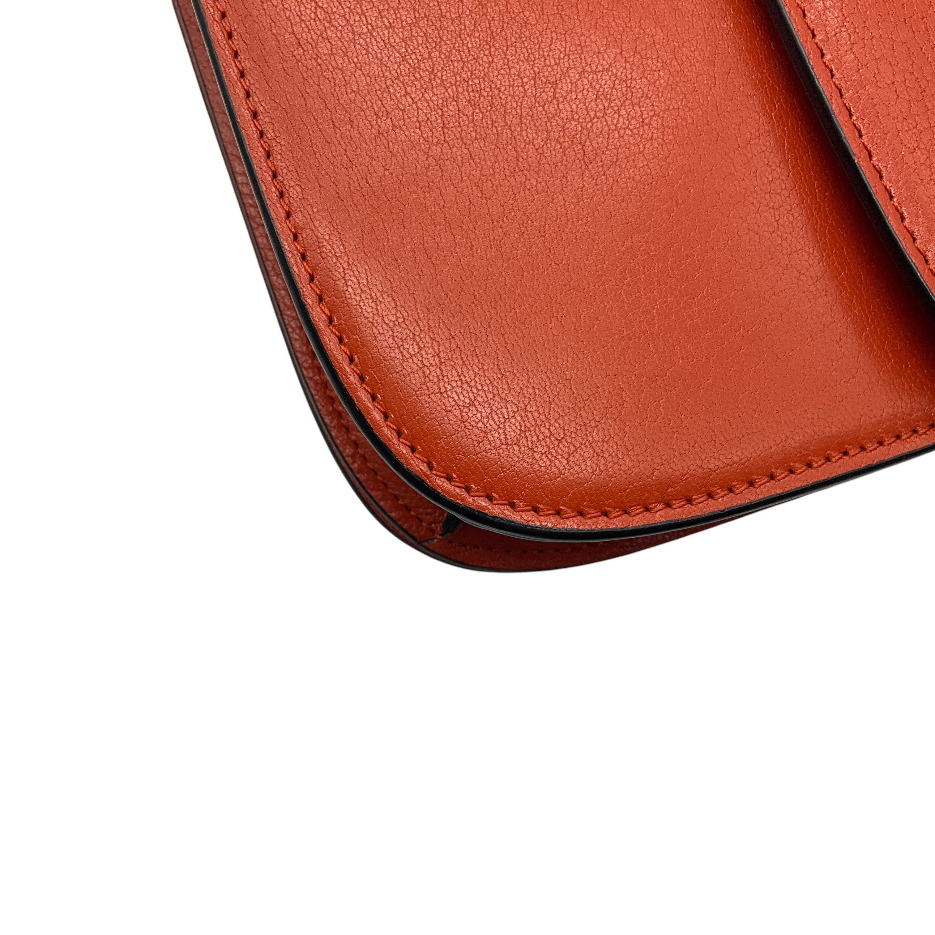 Celine Orange Classic Box Calfskin Leather Bag - Image 7