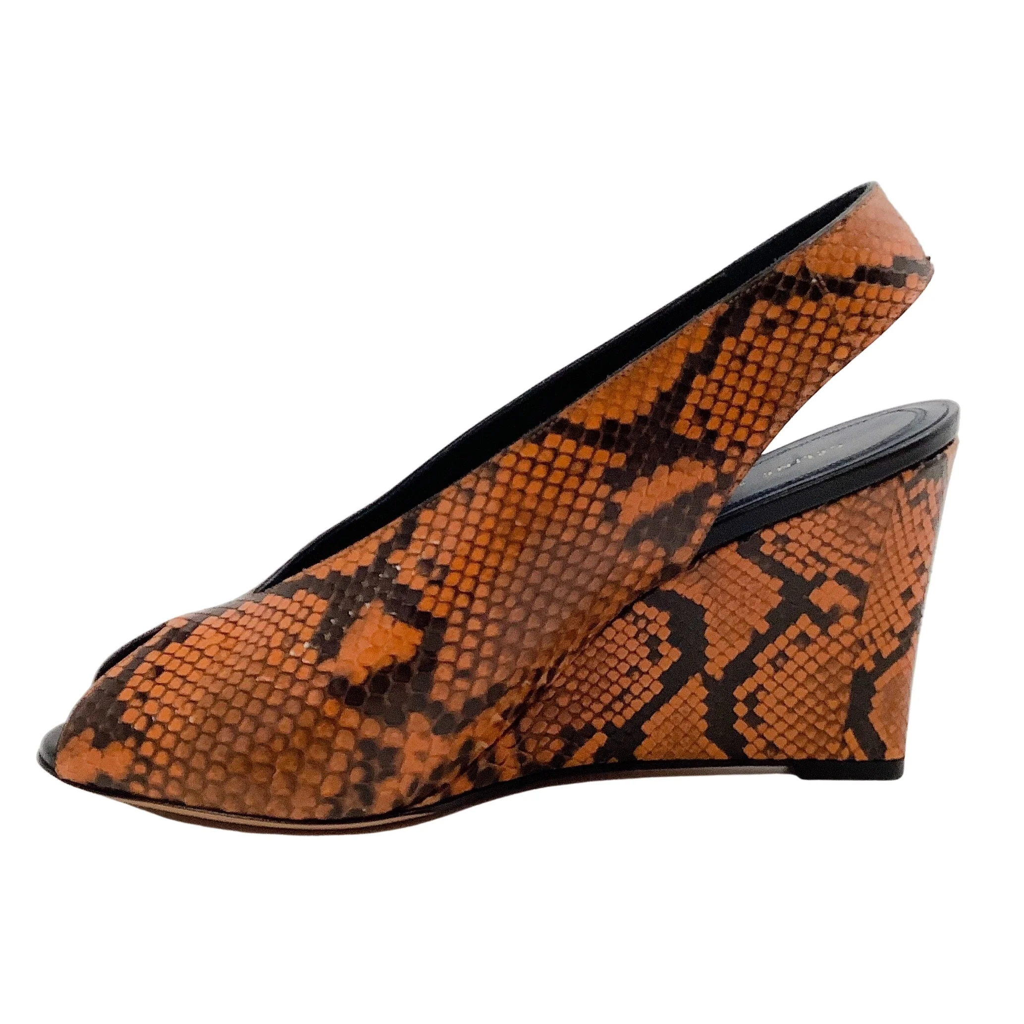 Celine Rust Python Peep Toe Wedges - Image 3