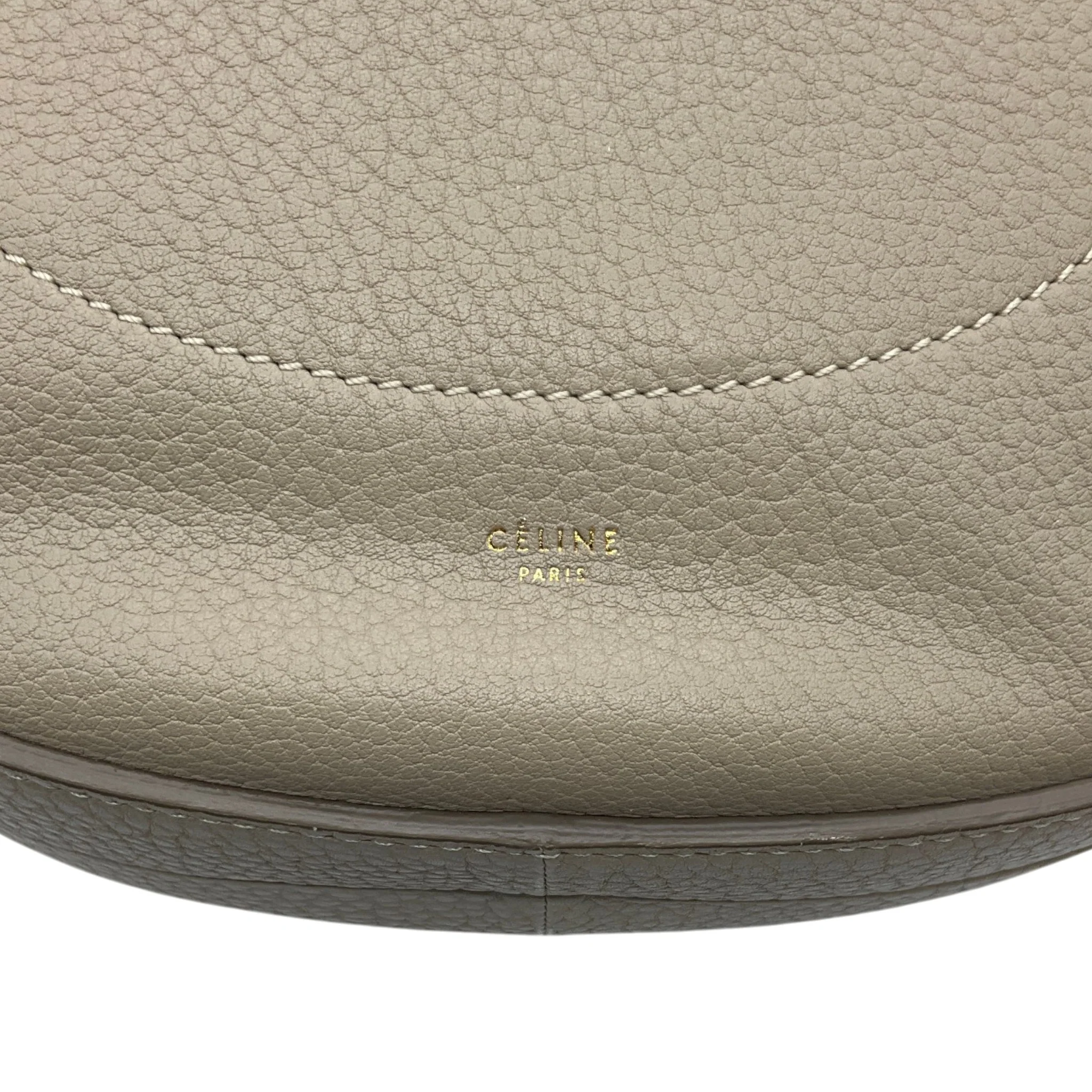 Celine Taupe Leather Trotteur Hobo Shoulder Bag - Image 4