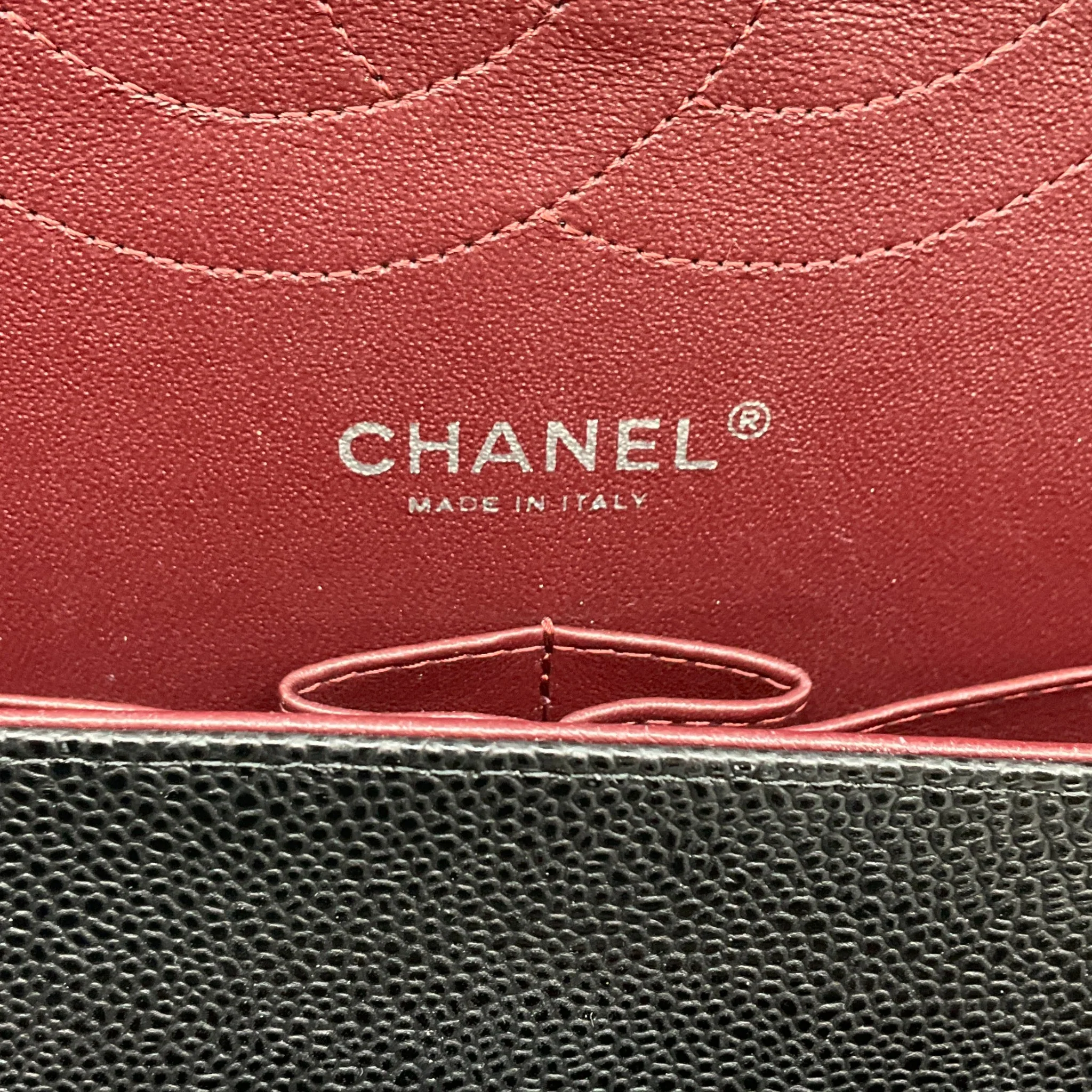 Chanel 2013 Black Caviar Leather Double Flap Shoulder Bag - Image 9