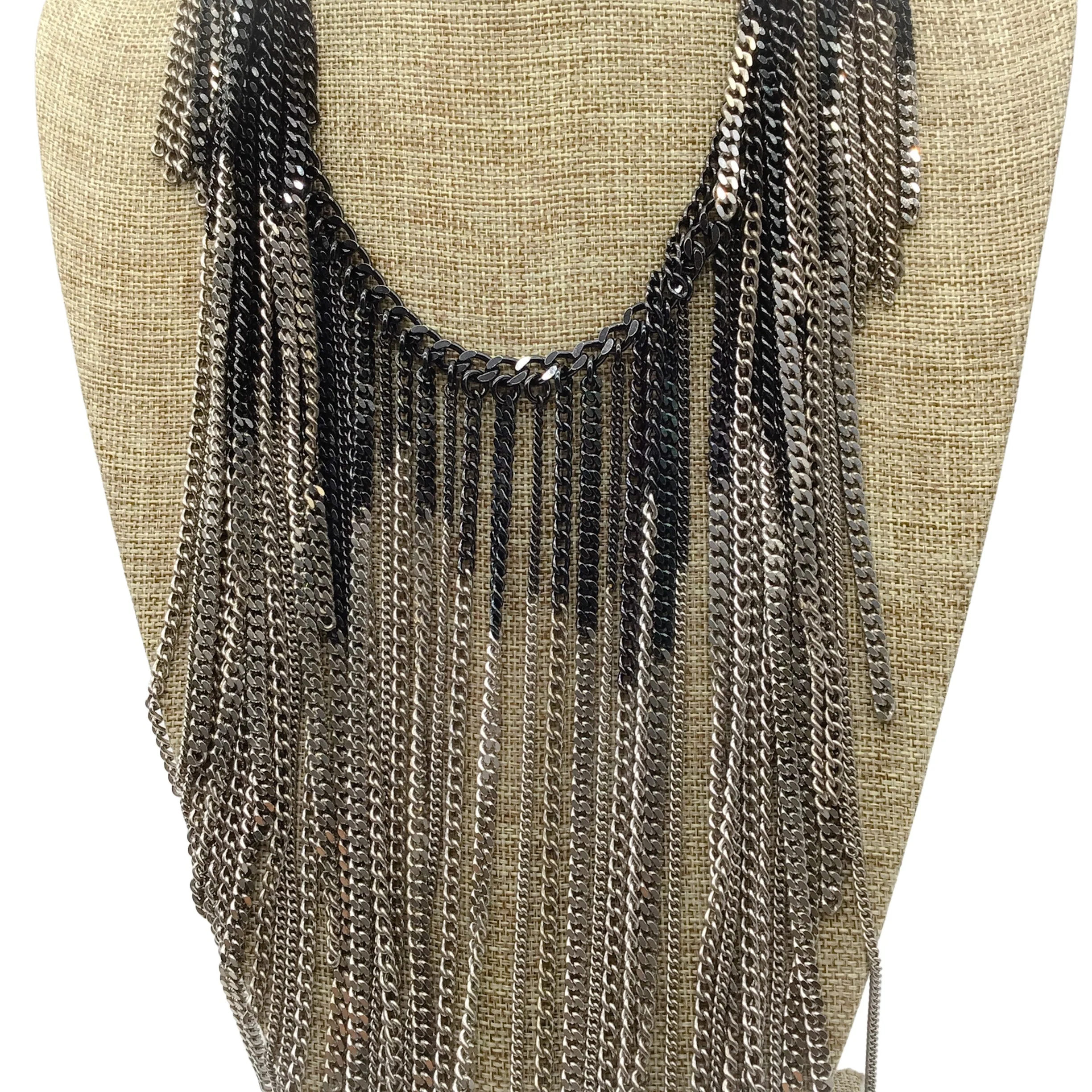 Chanel 2014 Multi Strand Fringe Chain Necklace - Image 5