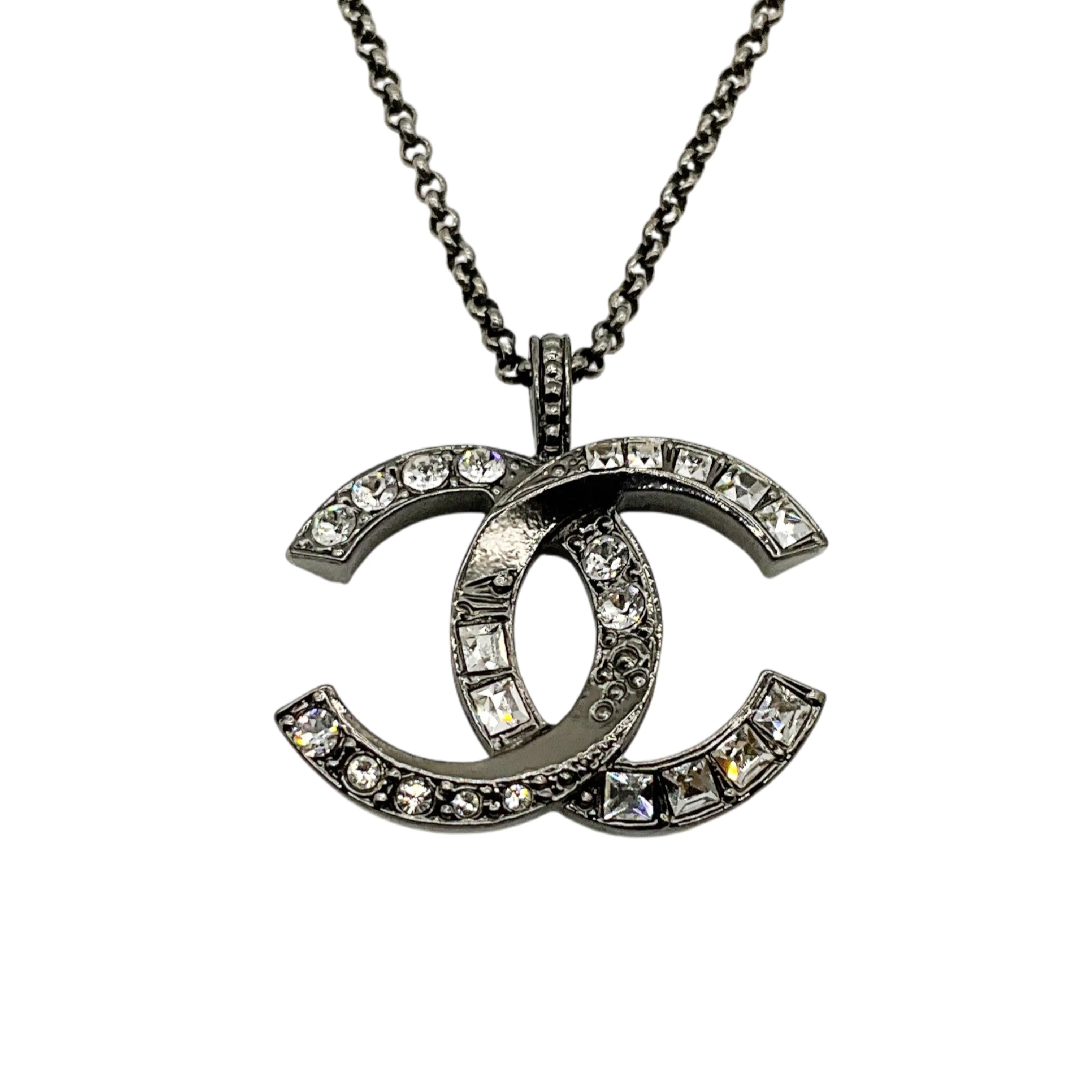 Chanel 2018 CC Strass Pendant Necklace - Image 2