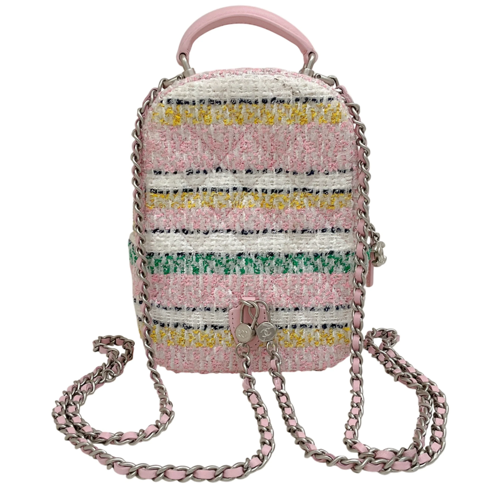 Chanel 2024 Pink Tweed Mini Backpack - Image 3