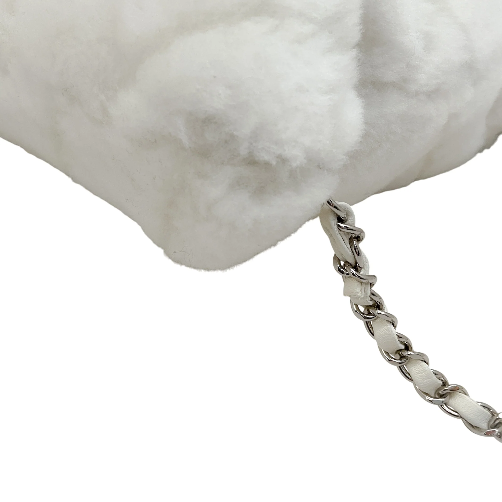 Chanel 2034 White Shearling Backpack - Image 4