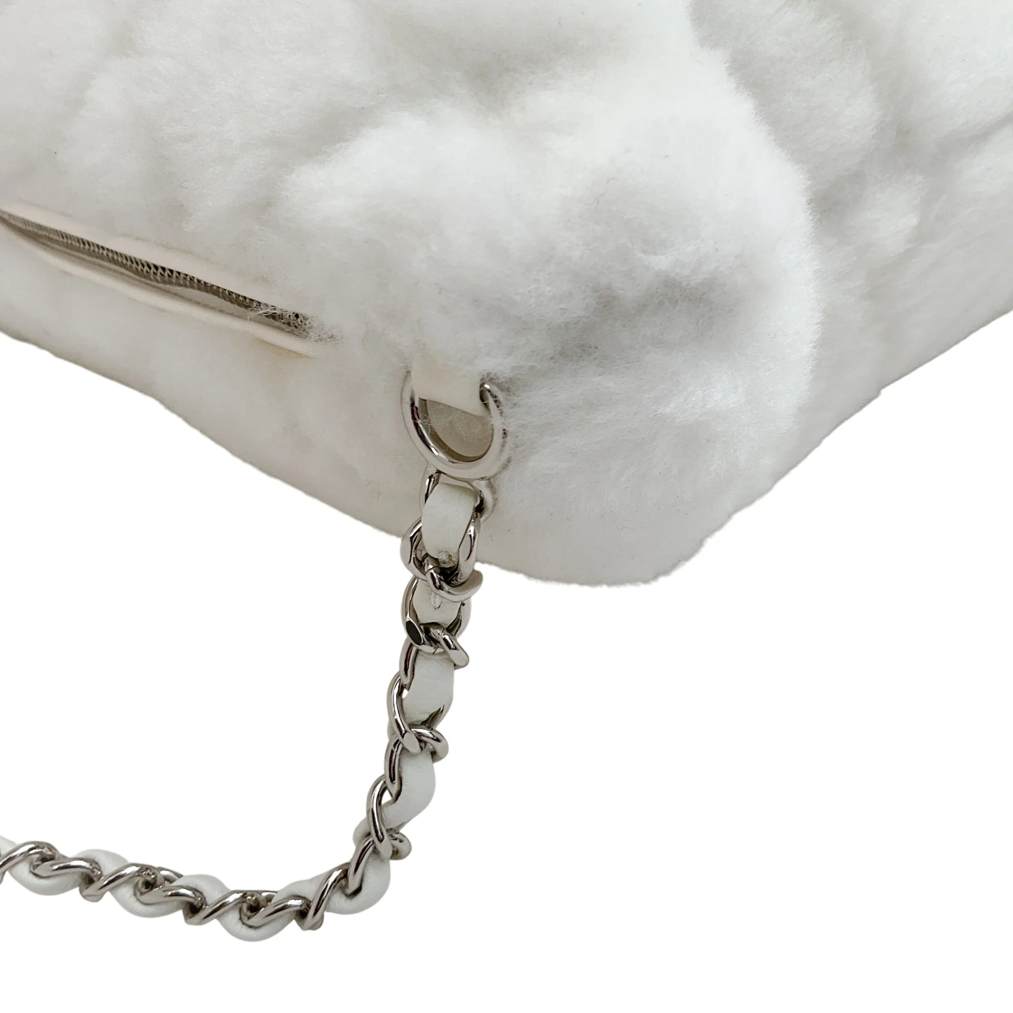 Chanel 2034 White Shearling Backpack - Image 5