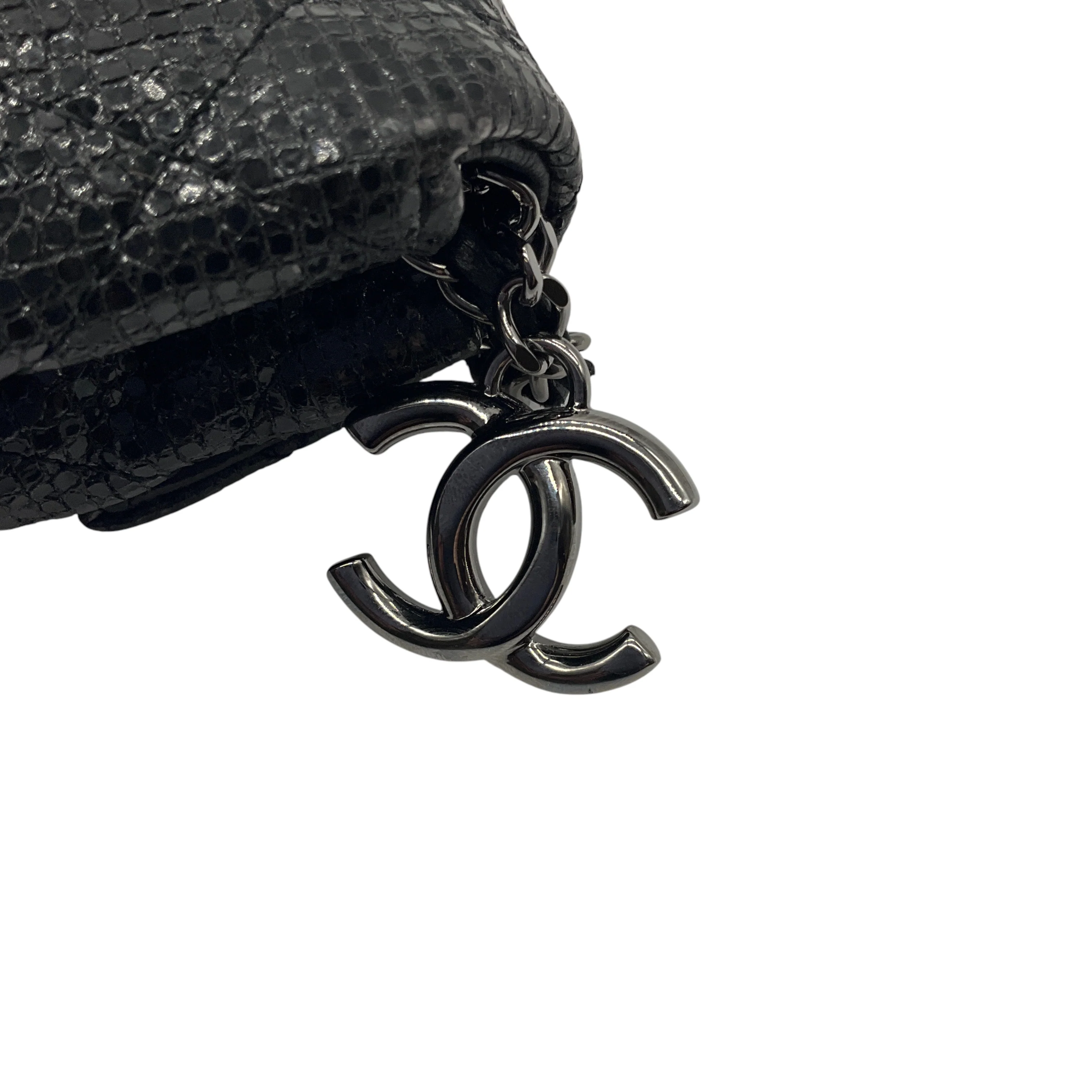 Chanel Black Calfskin Leather Limited Edition Christmas 2014 Evening Bag - Image 10