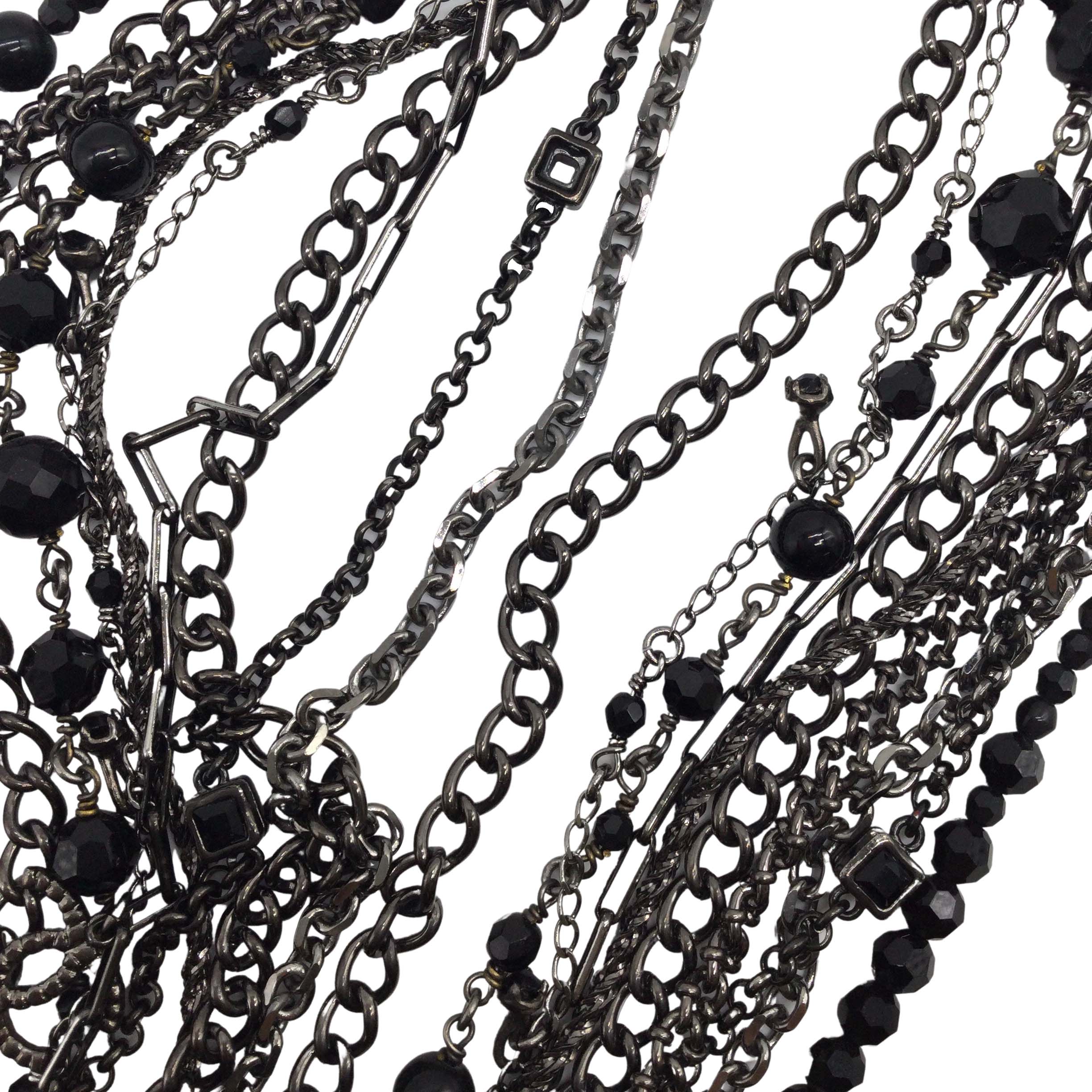 Chanel Black Multi Chain/Beaded Strand Necklace - Image 5