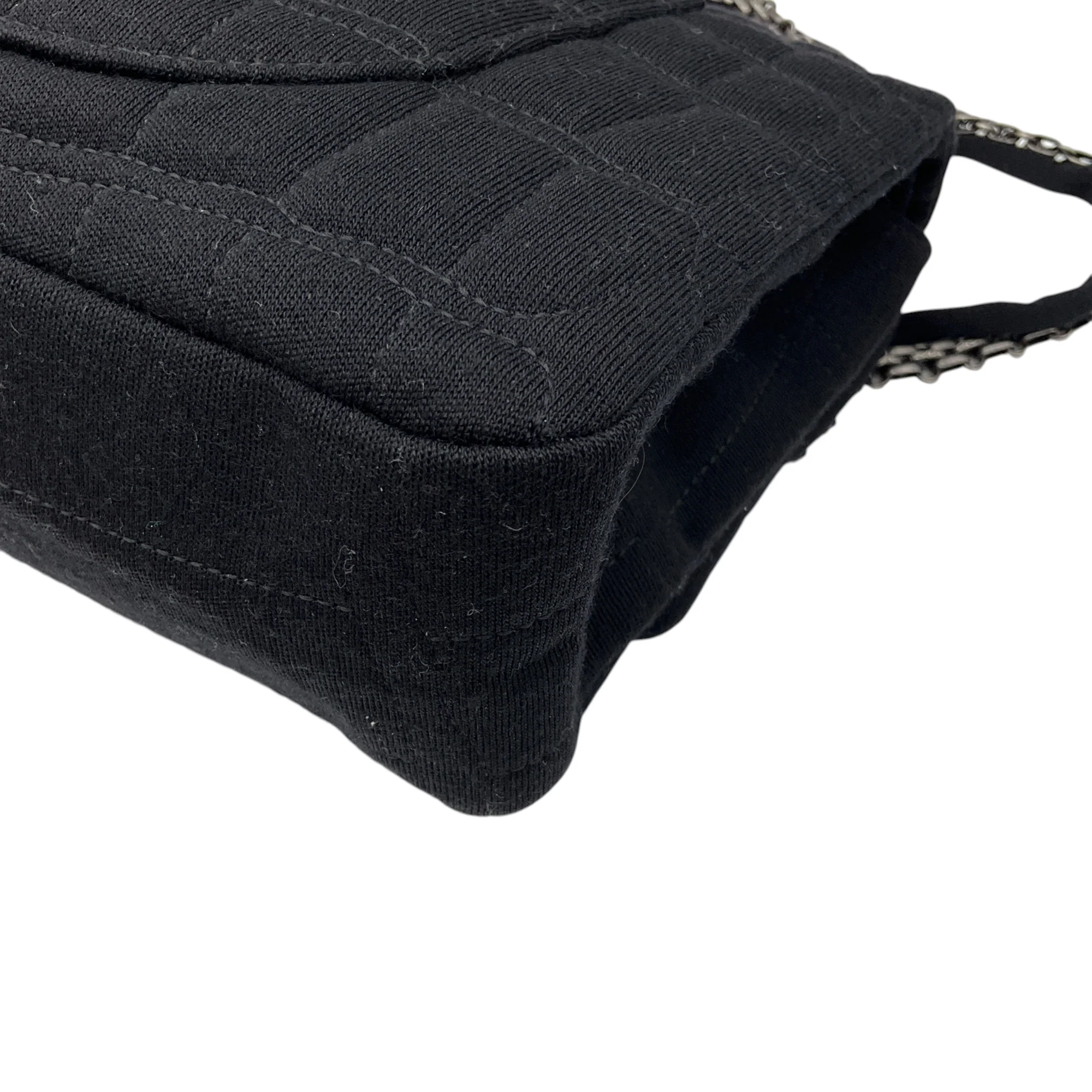 Chanel Black Quilted Jersey 2.55 Flap Handbag - Image 10