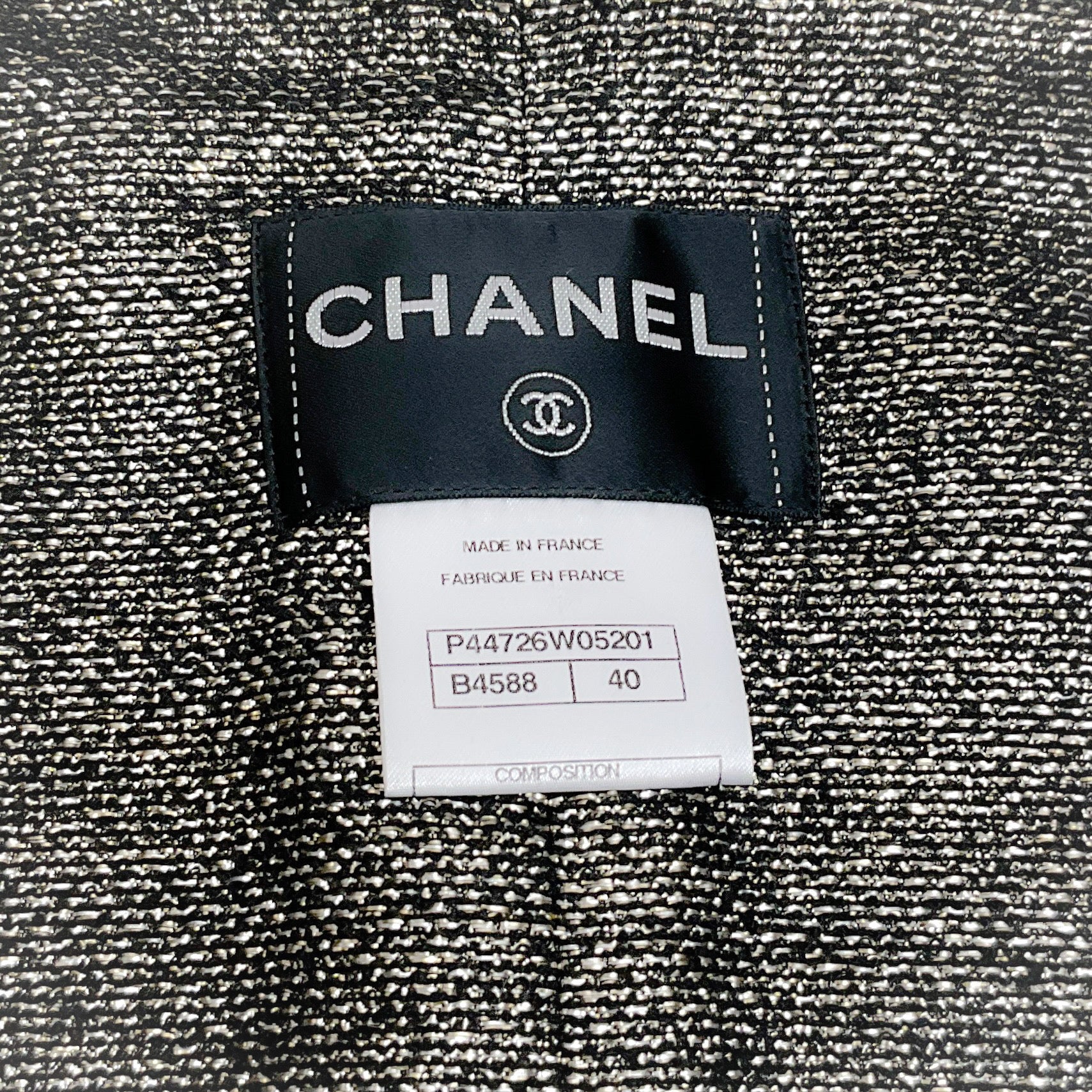 Chanel Black / Silver Open Front Jacket - Image 4
