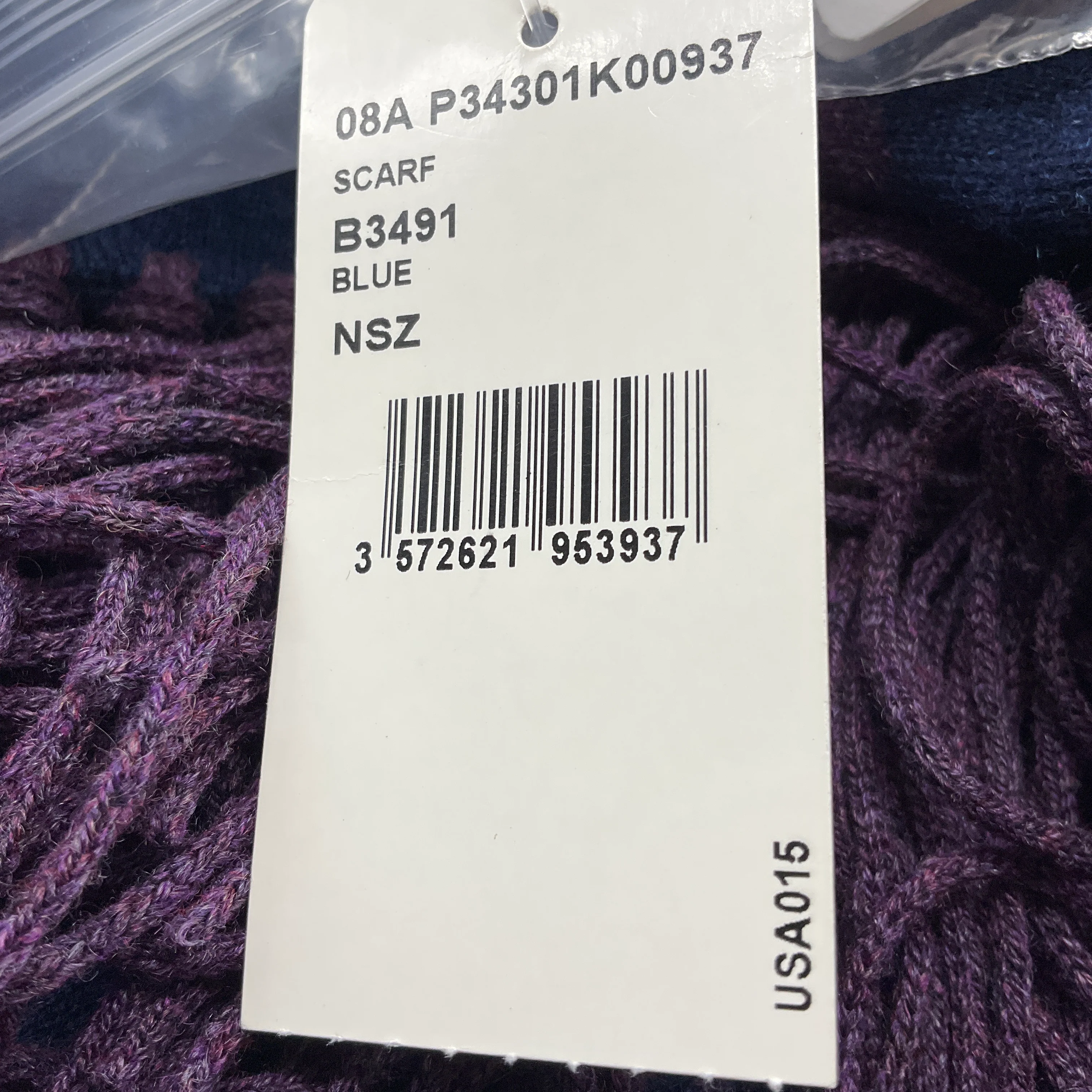 Chanel Blue / Purple 2008 Crystal CC Dot Pattern Fringe Cashmere Knit Scarf - Image 10