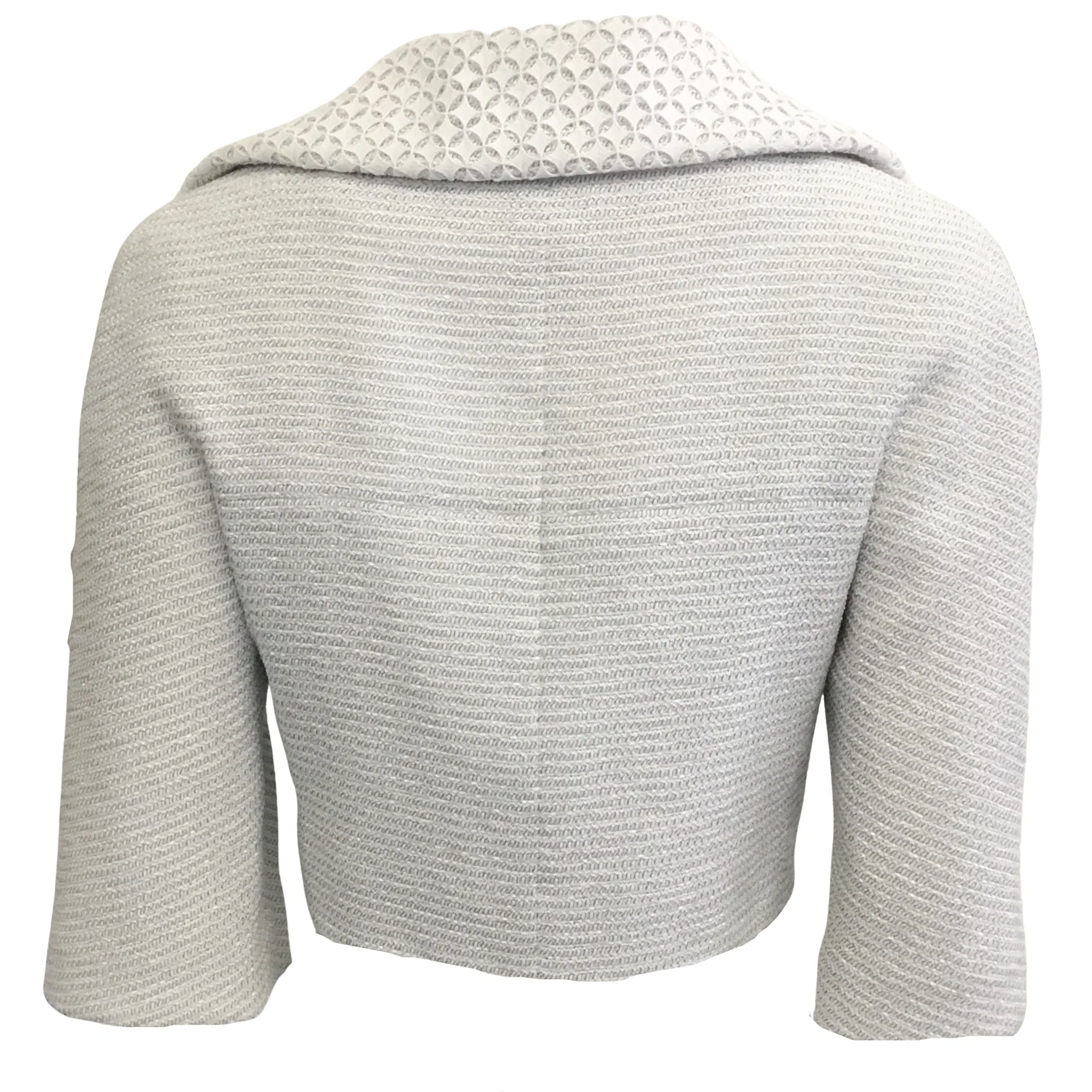 Chanel Grey and White Eyelet Dress with Jacket - Image 9