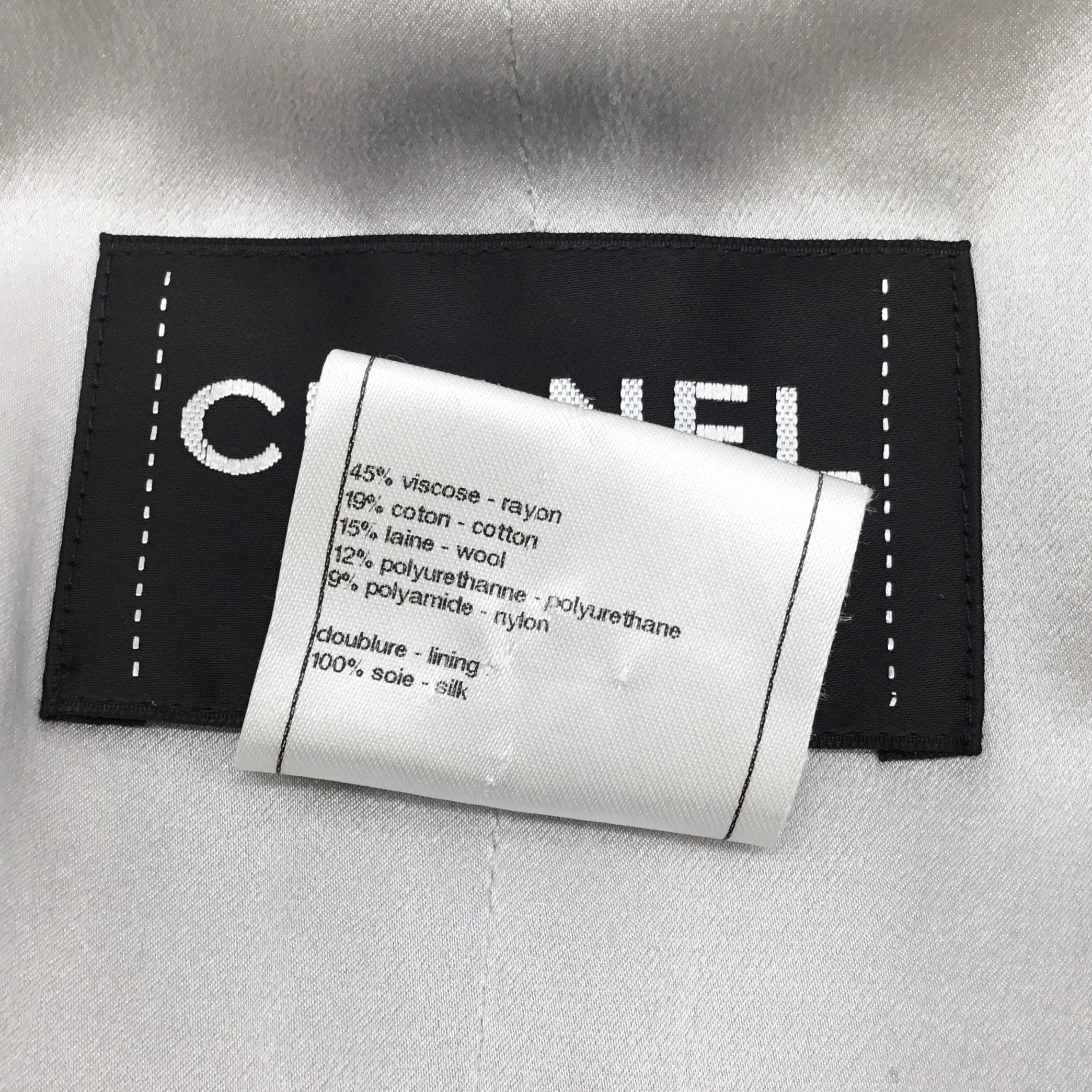 Chanel Grey Silk and Tweed Dress with Jacket - Image 8