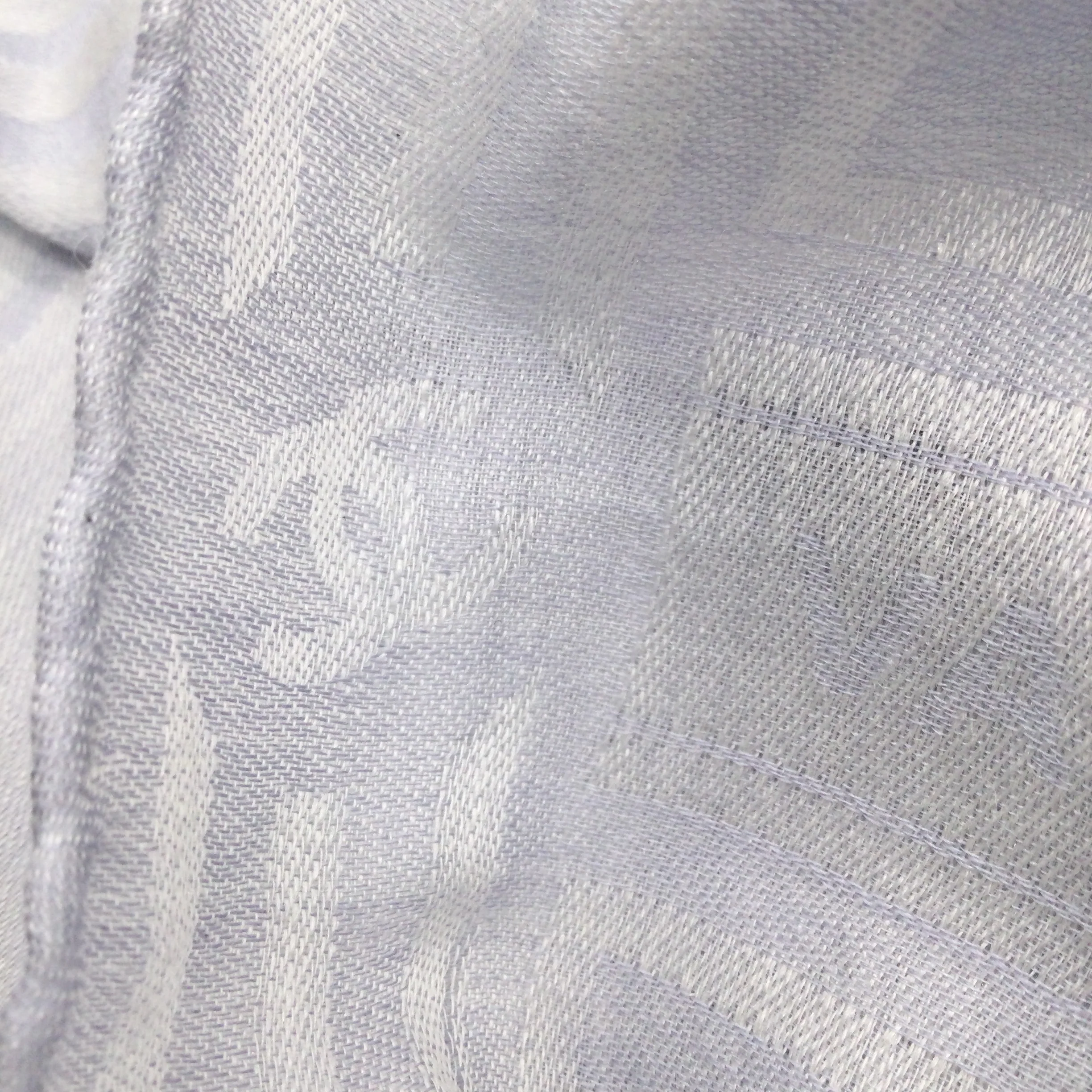 Chanel Light Blue Printed Fringed Trim Cashmere and Silk Rectangular Scarf/Wrap - Image 8