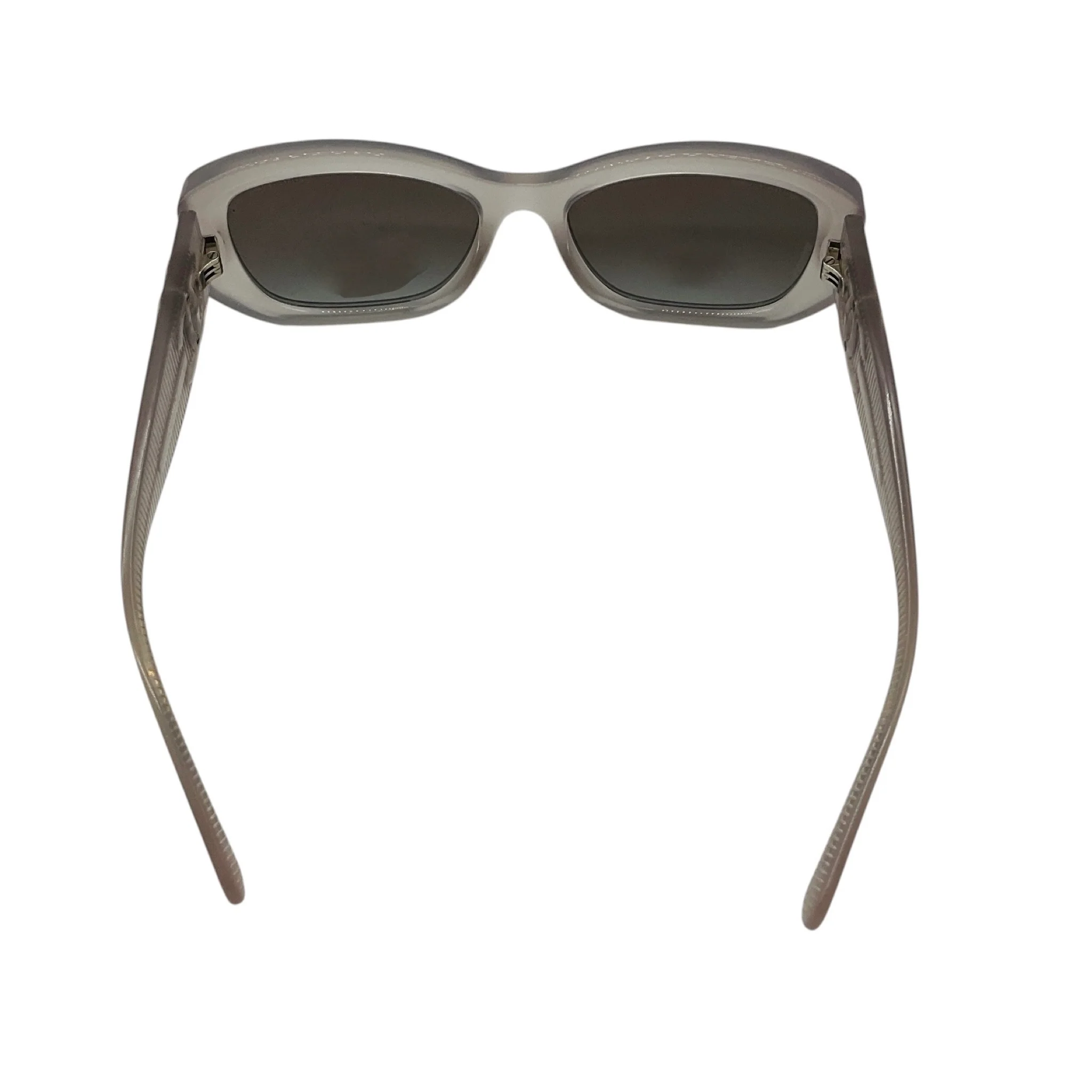 Chanel Milky Grey / Silver CC Logo Frosted Rectangular Acetate Sunglasses - Image 4